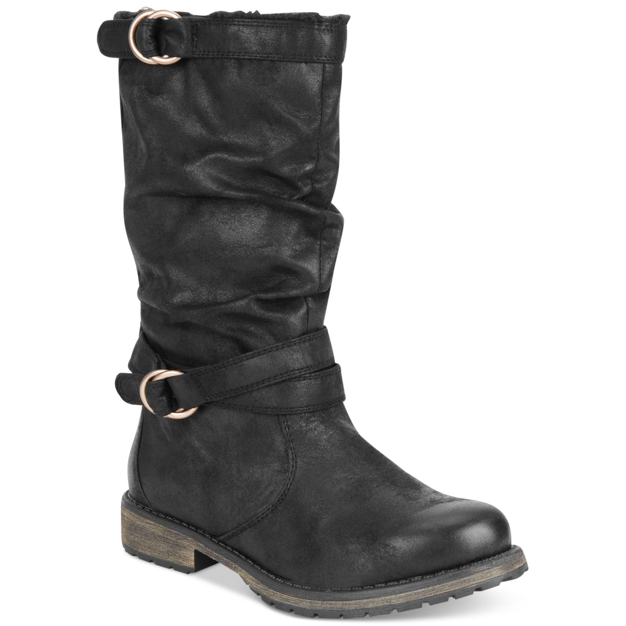 Roxy boots mid-calf boots flat boots in Black | Lyst