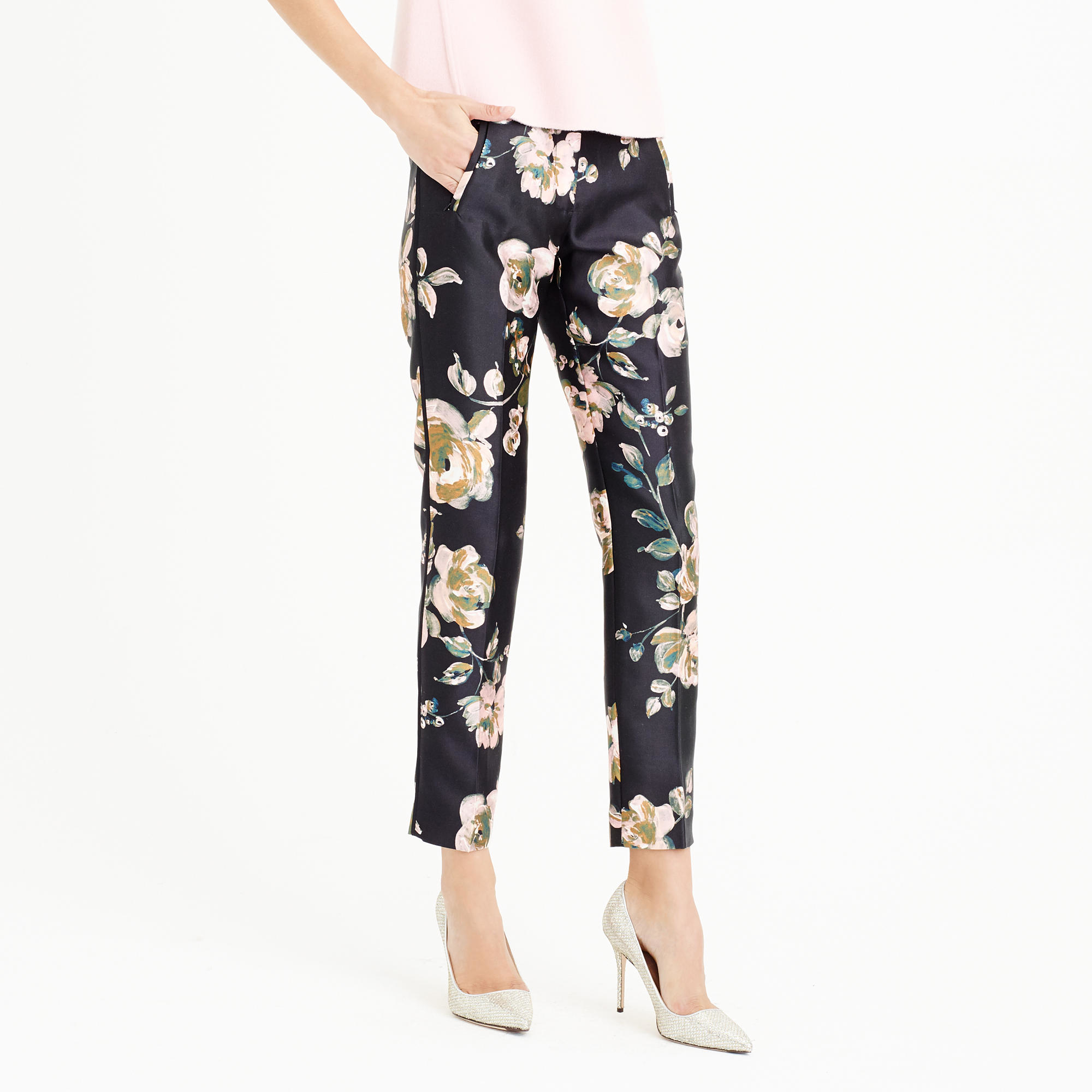J.crew Collection Cropped Pant In Painterly Floral | Lyst