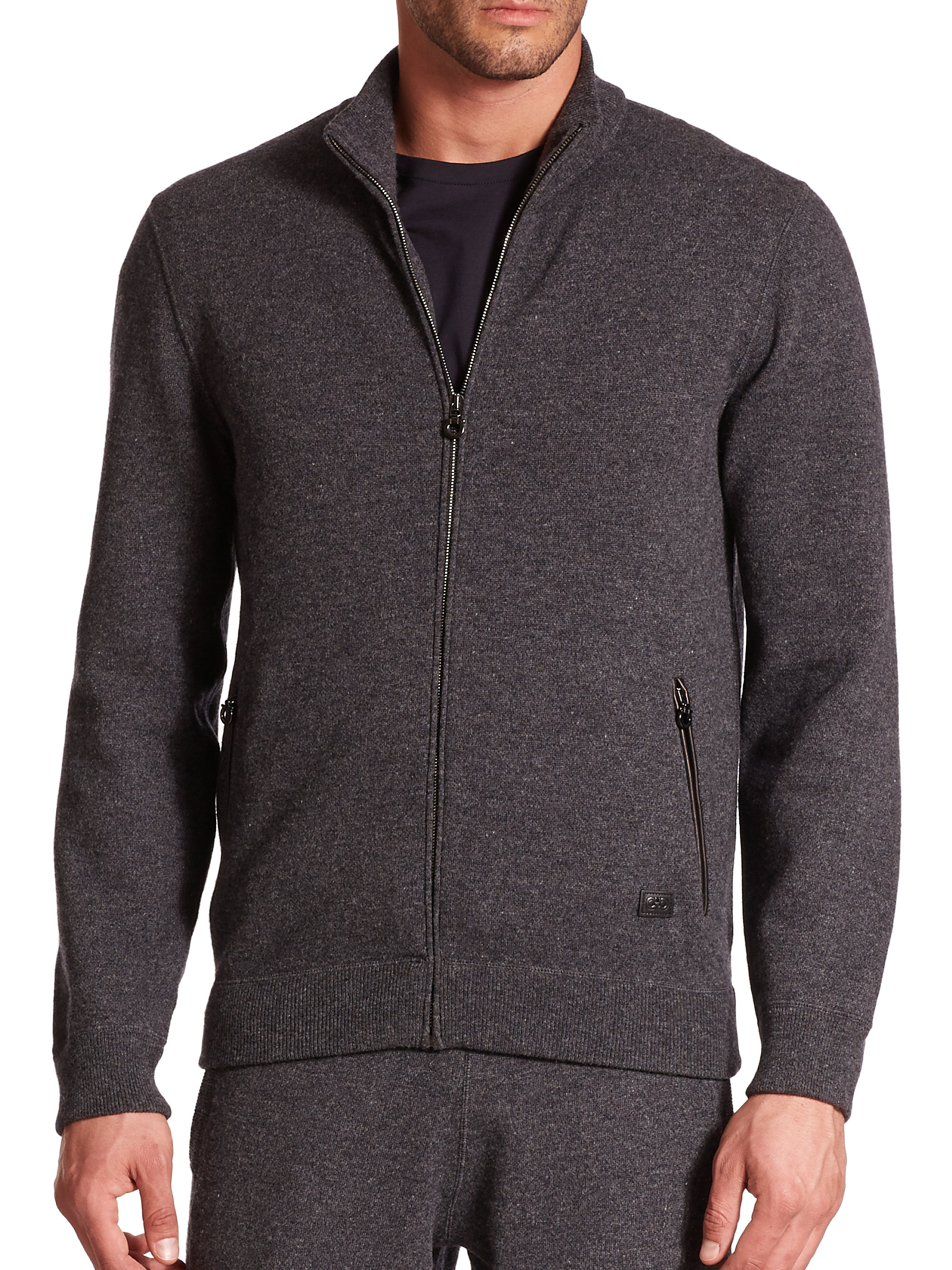 Ferragamo Full Zip Cashmere Sweater in Gray for Men (grey) Lyst