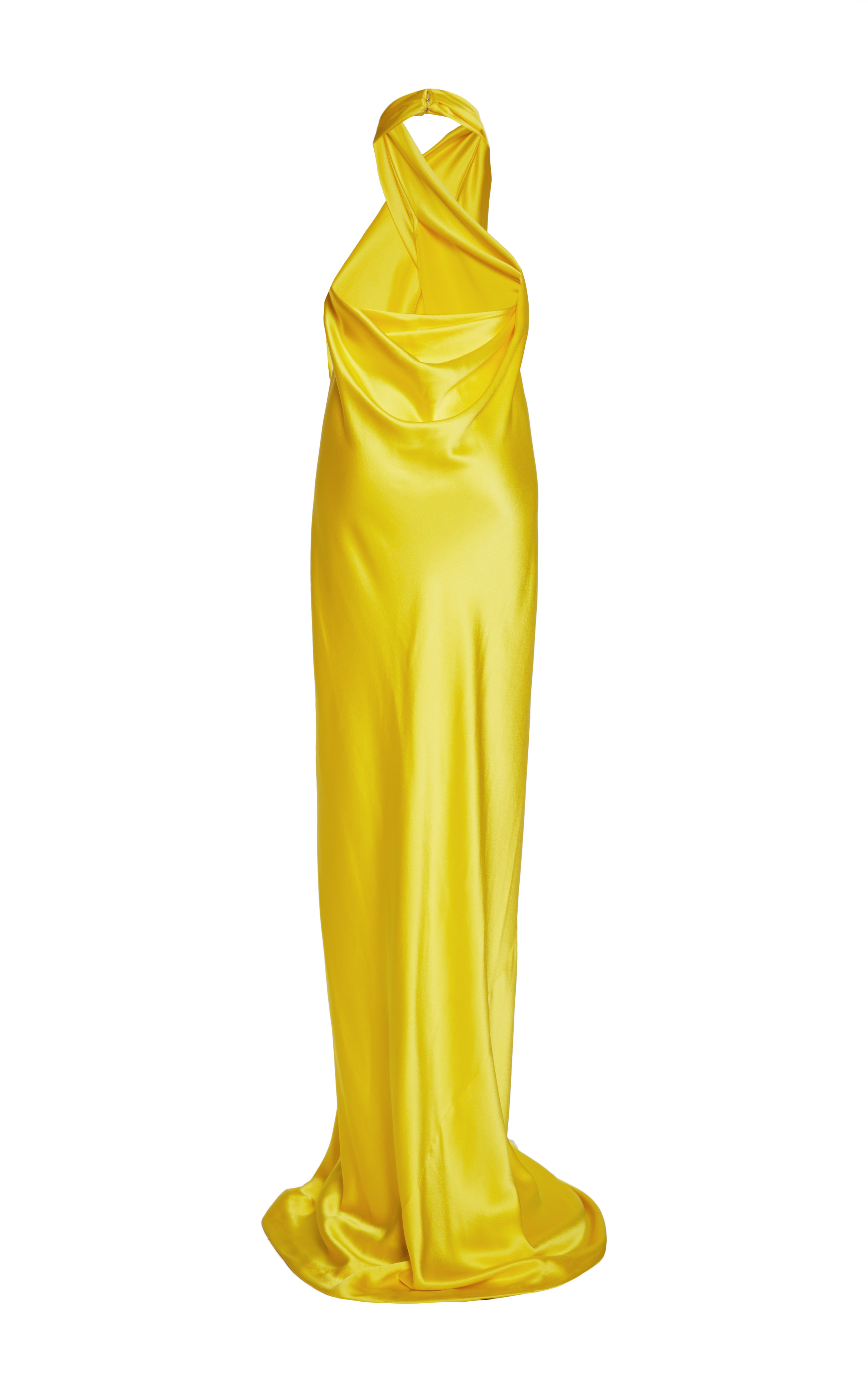 satin wrap gown
