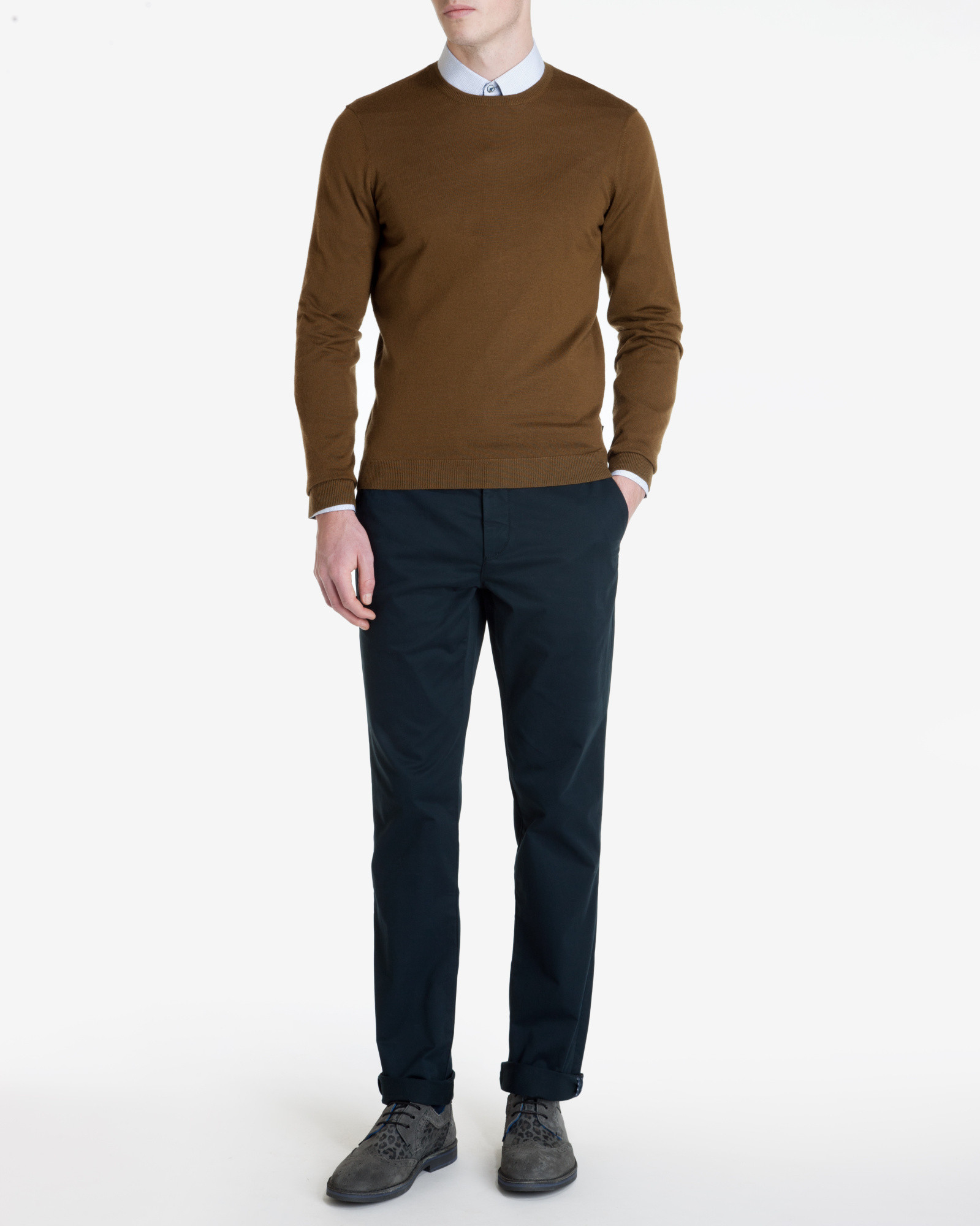 Lyst - Ted Baker Classic Fit Chinos in Blue for Men