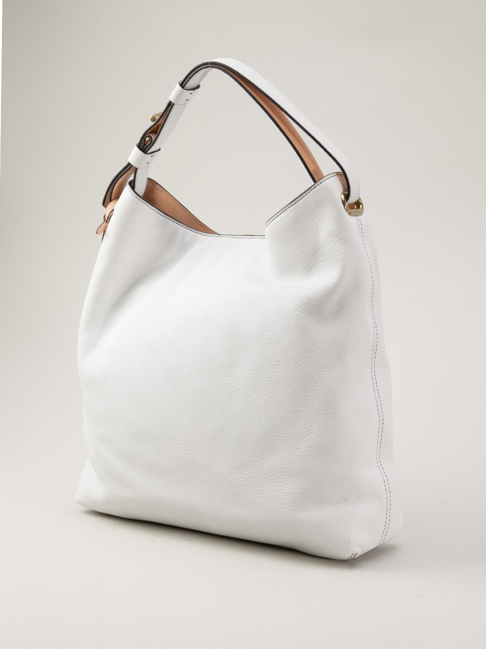 white hobo leather bag