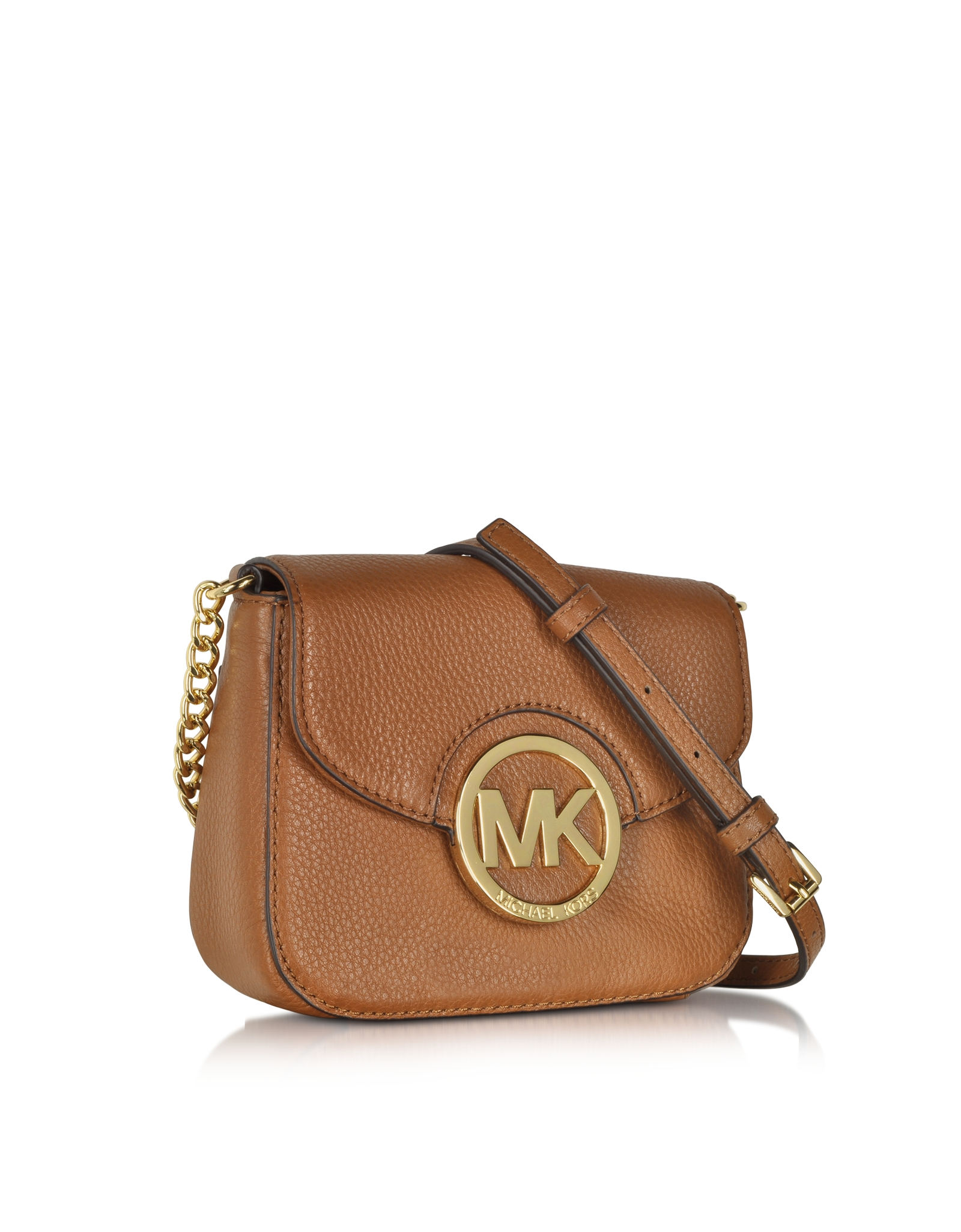 Michael kors Fulton Luggage Leather Small Crossbody Bag in Metallic | Lyst