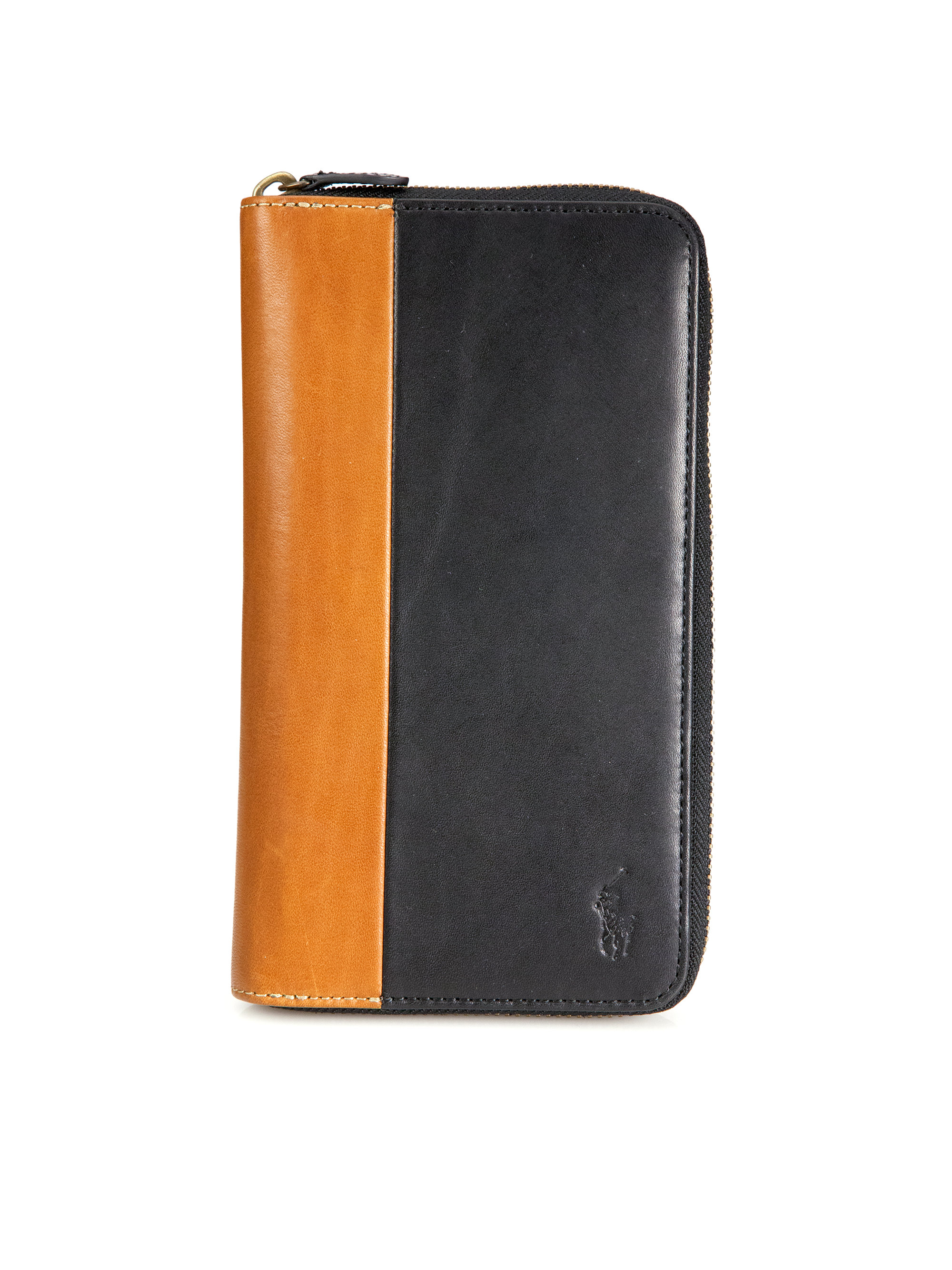 black leather polo wallet