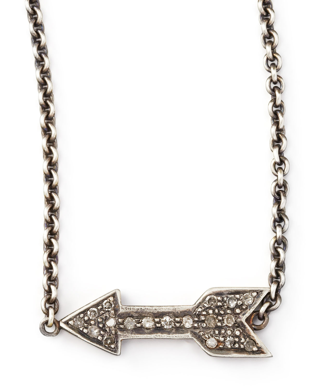 Zoe chicco Diamond Arrow Pendant Necklace in Silver | Lyst
