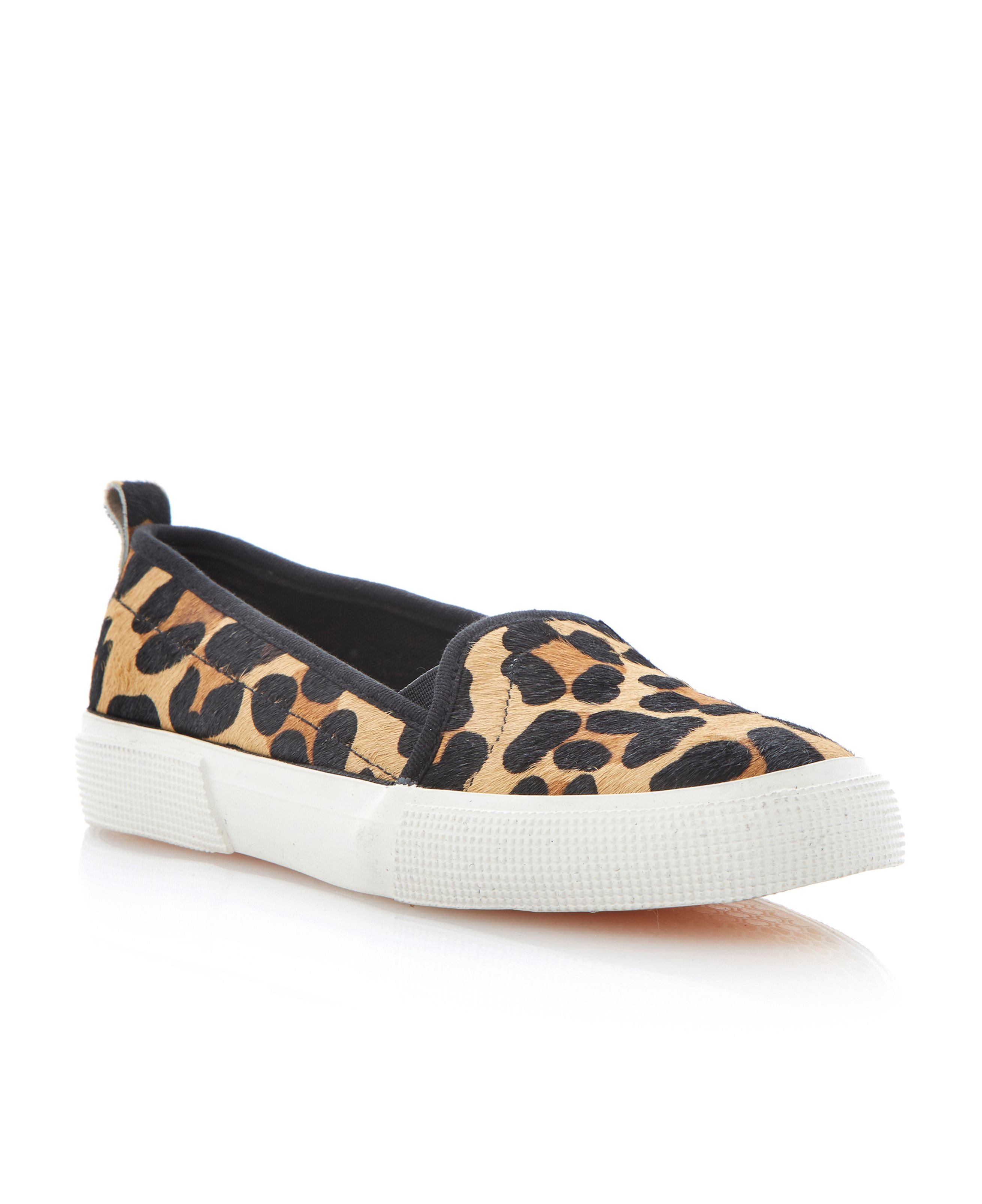 dune leopard print trainers