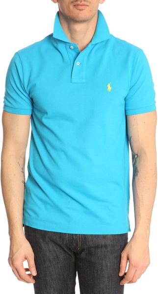 Polo Ralph Lauren Turquoise Slimfit Polo Shirt in Blue for Men ...