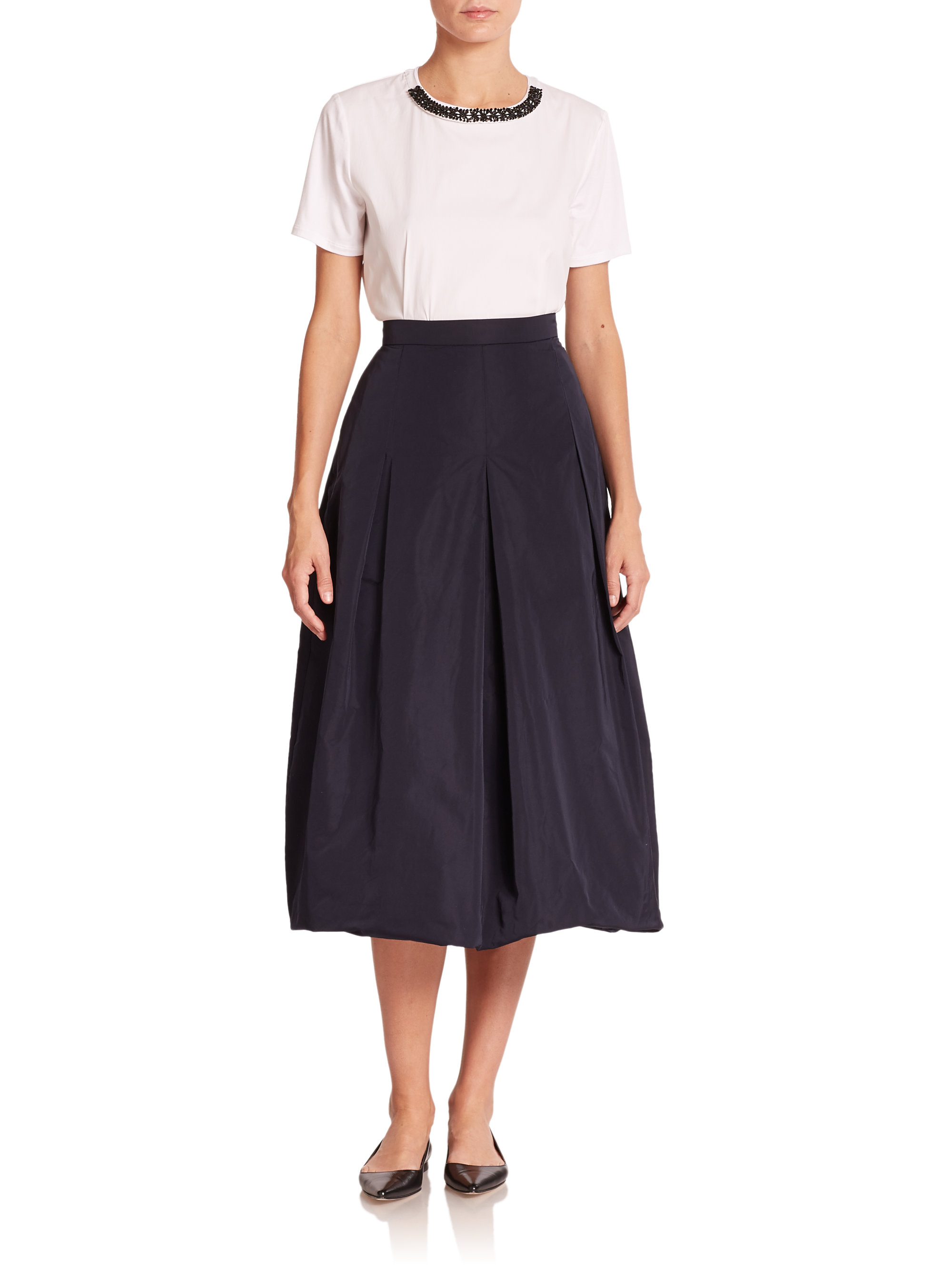Lyst Max mara Hixie Bubblehem Skirt in Blue