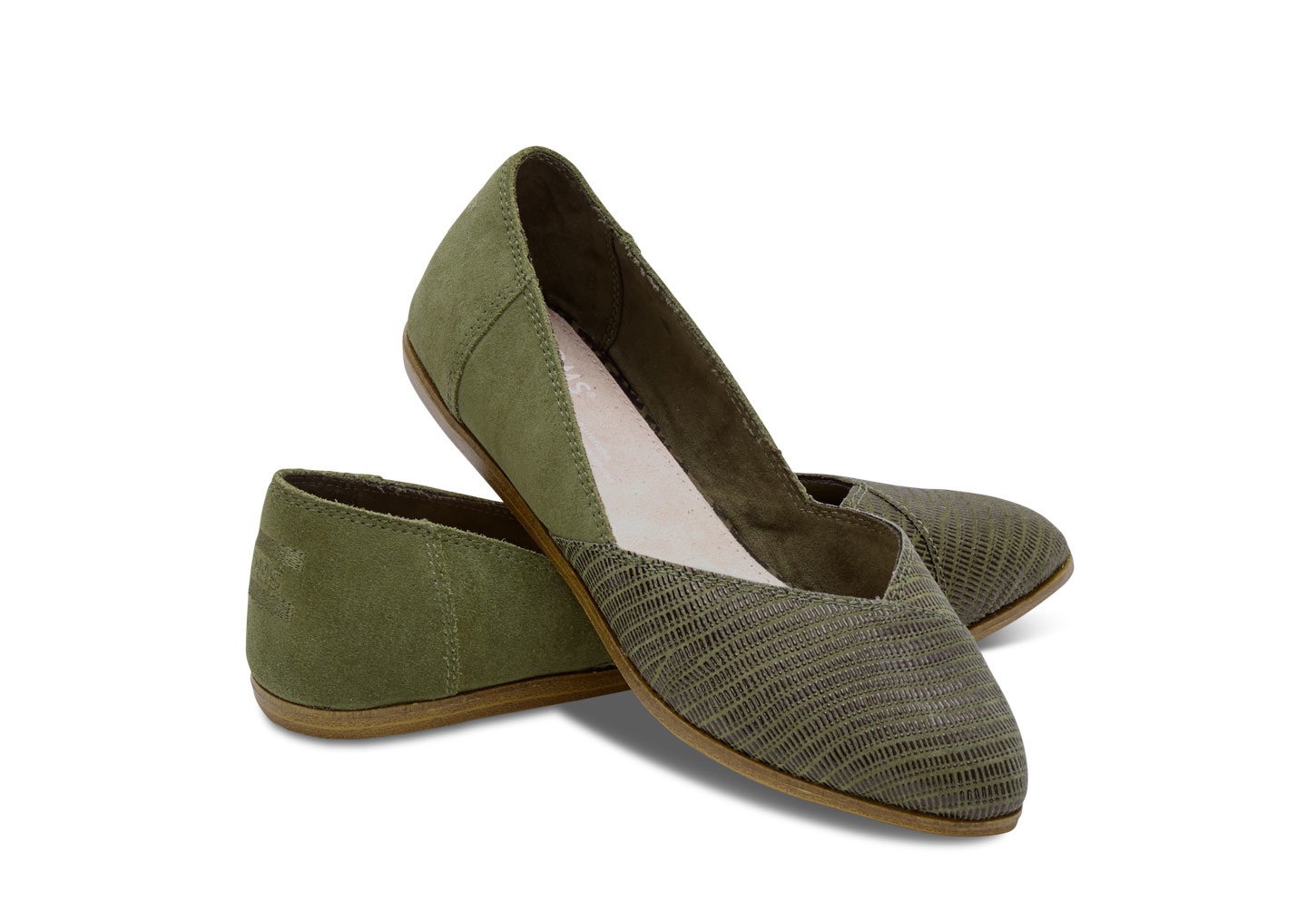 Toms Tarmac Olive Tarmac Olive Suede Emboss Womens Jutti Flats Green Product 2 836771406 Normal 