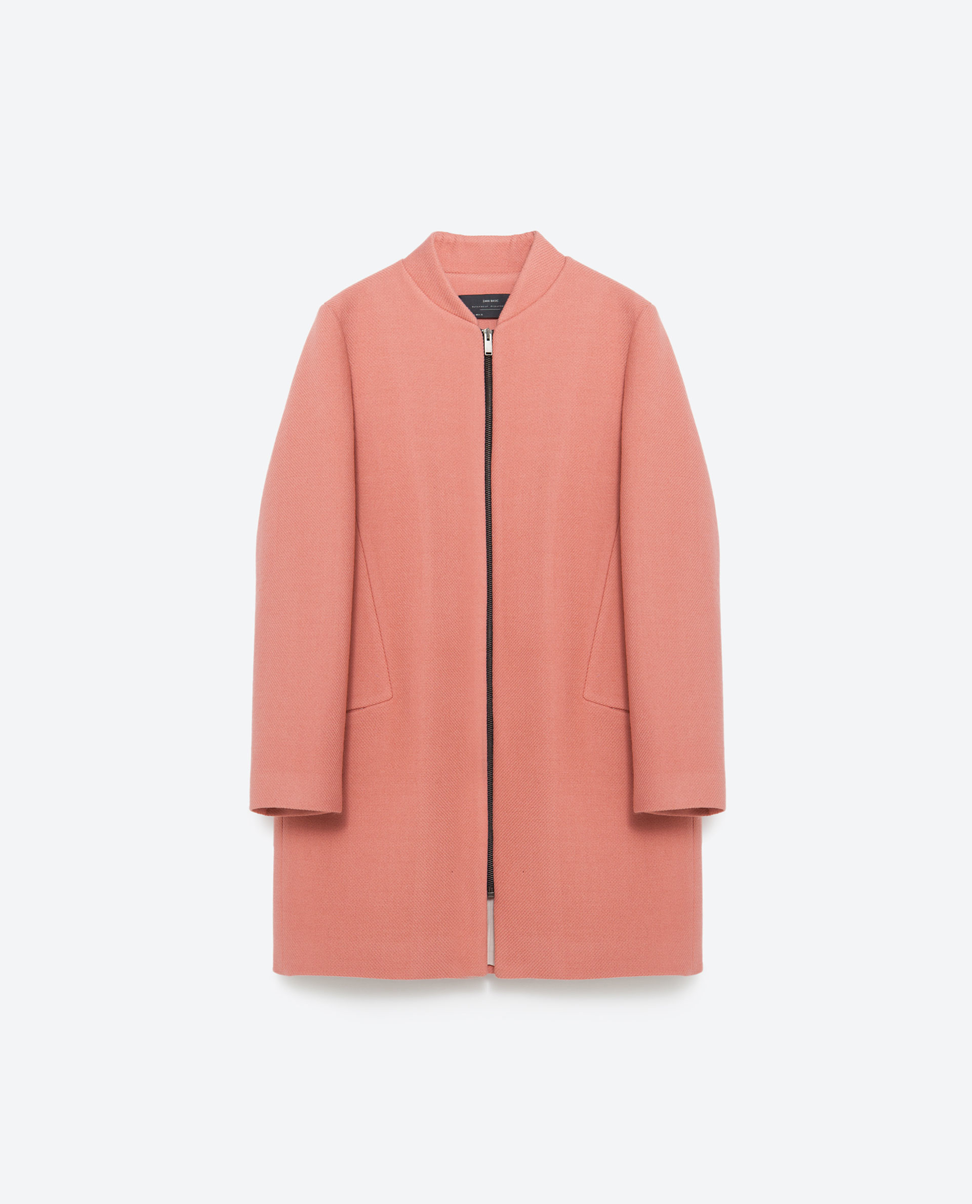 Zara Wool Coat in Pink | Lyst