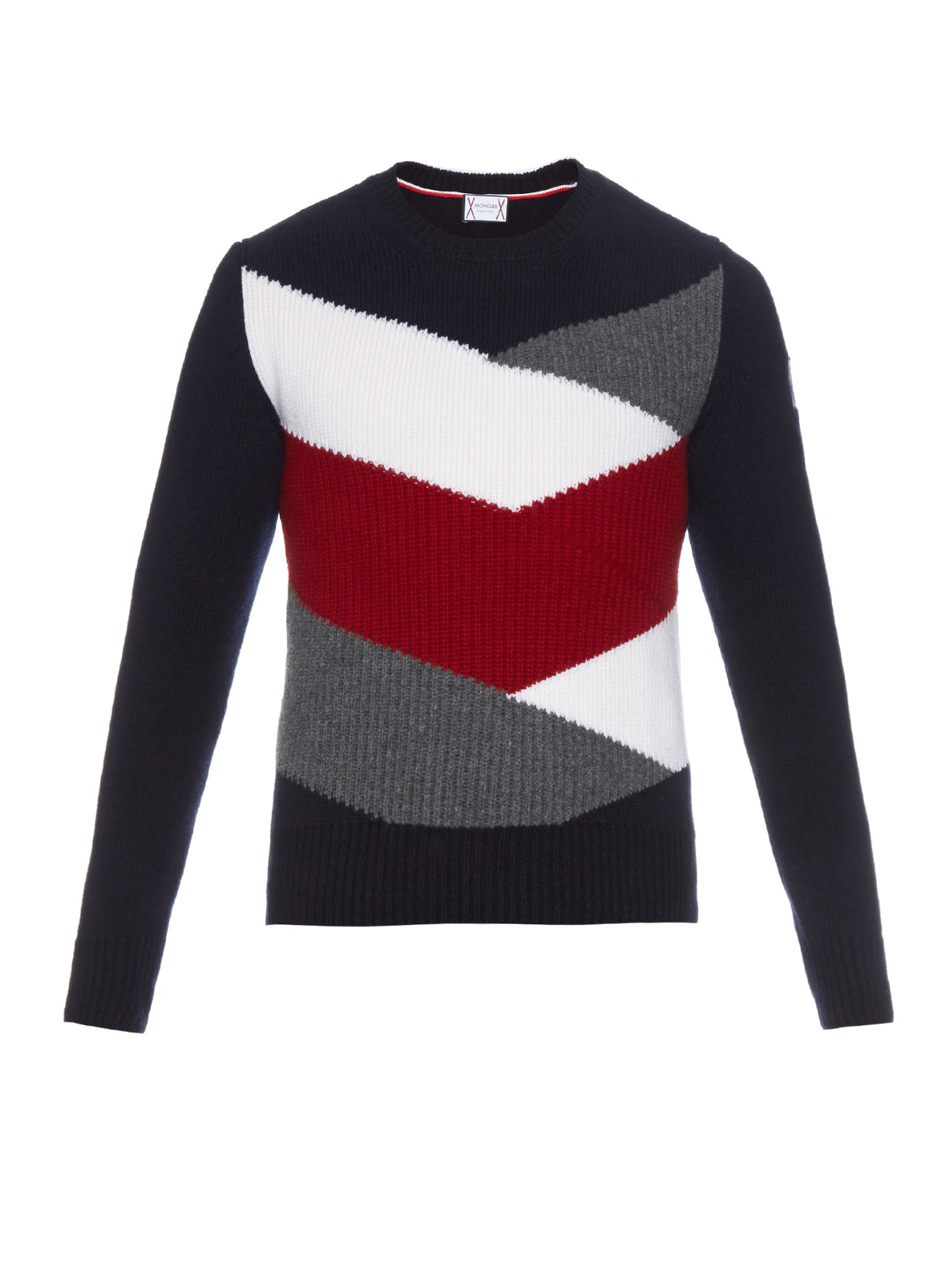 Moncler gamme bleu Colourblock Woolknit Sweater in Blue for Men Lyst