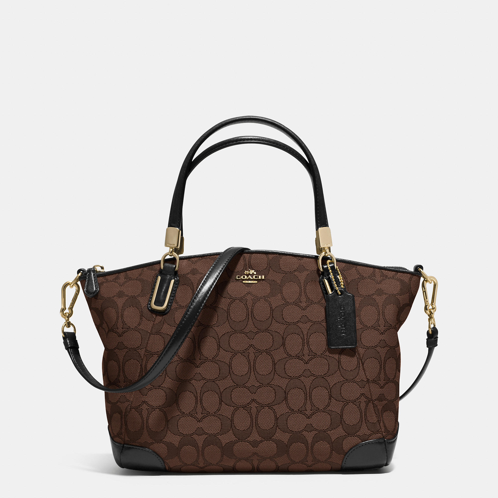 COACH Small Kelsey Crossbody In Signature Jacquard in Light Gold/Brown/Black (Metallic) - Lyst