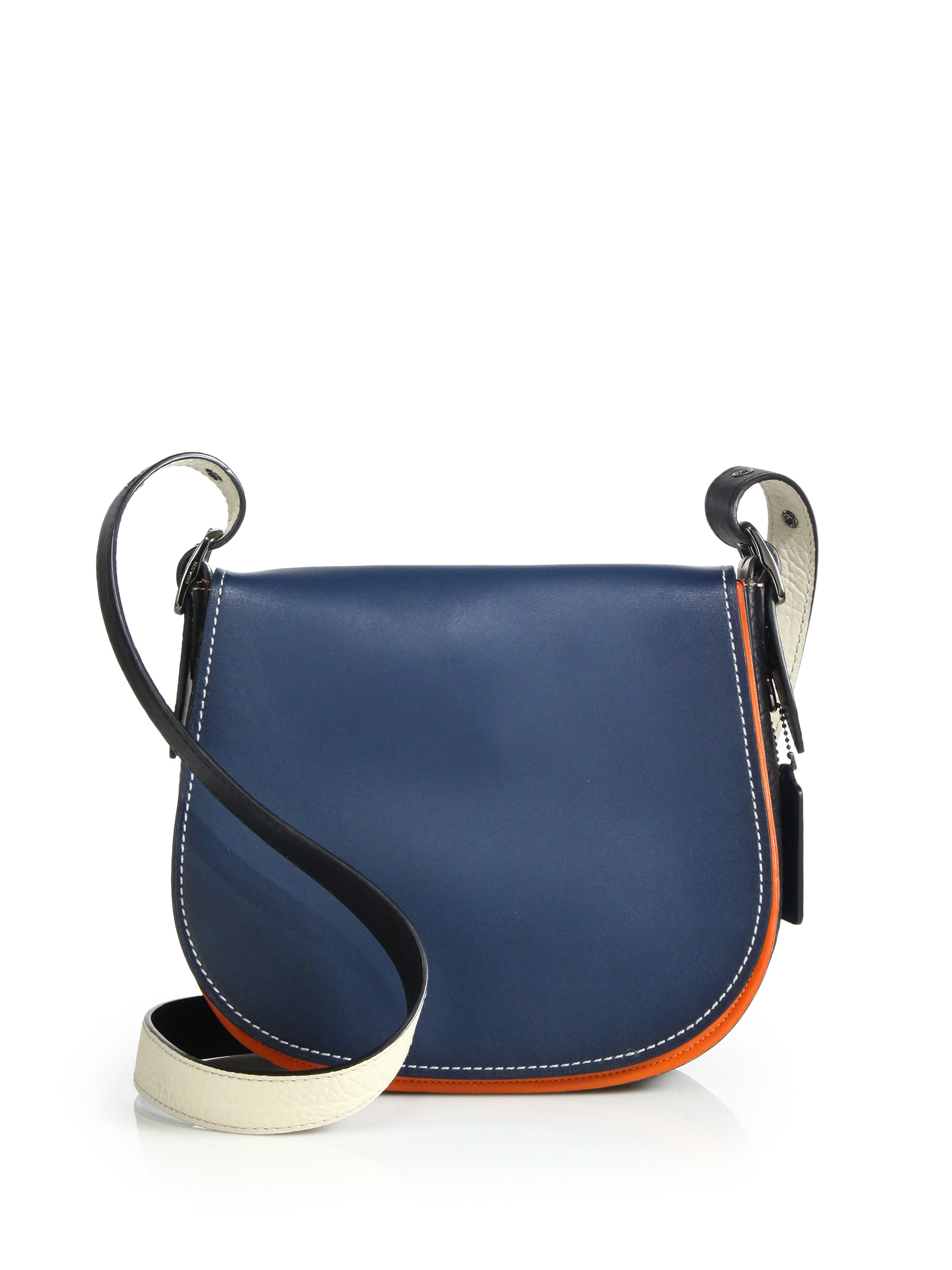 Lyst Coach Multicolor Leather Saddle Bag in Blue