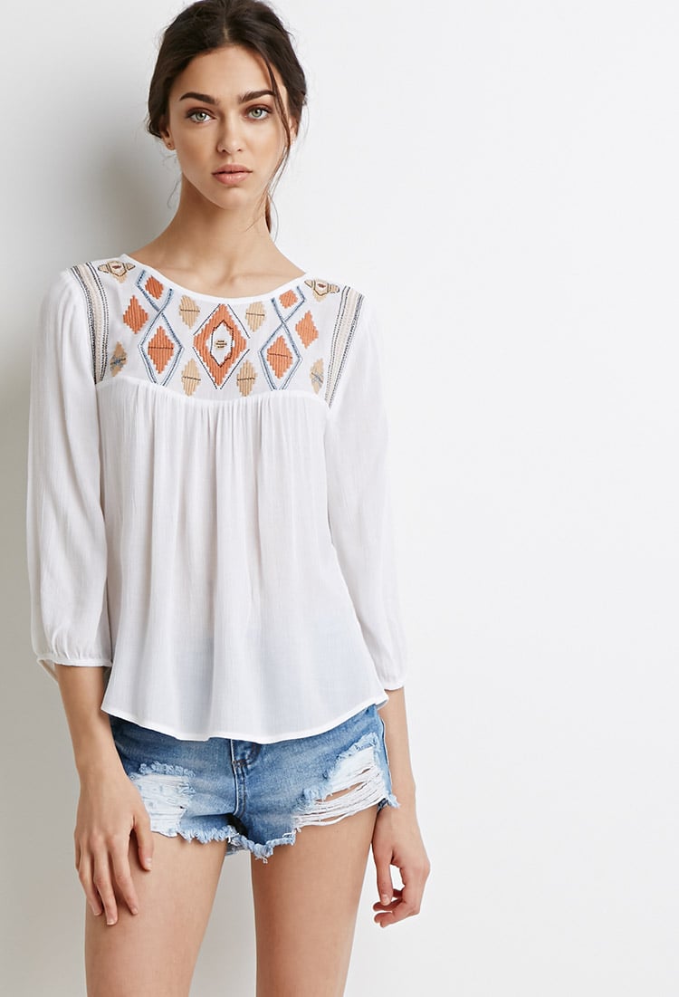 net embroidered top