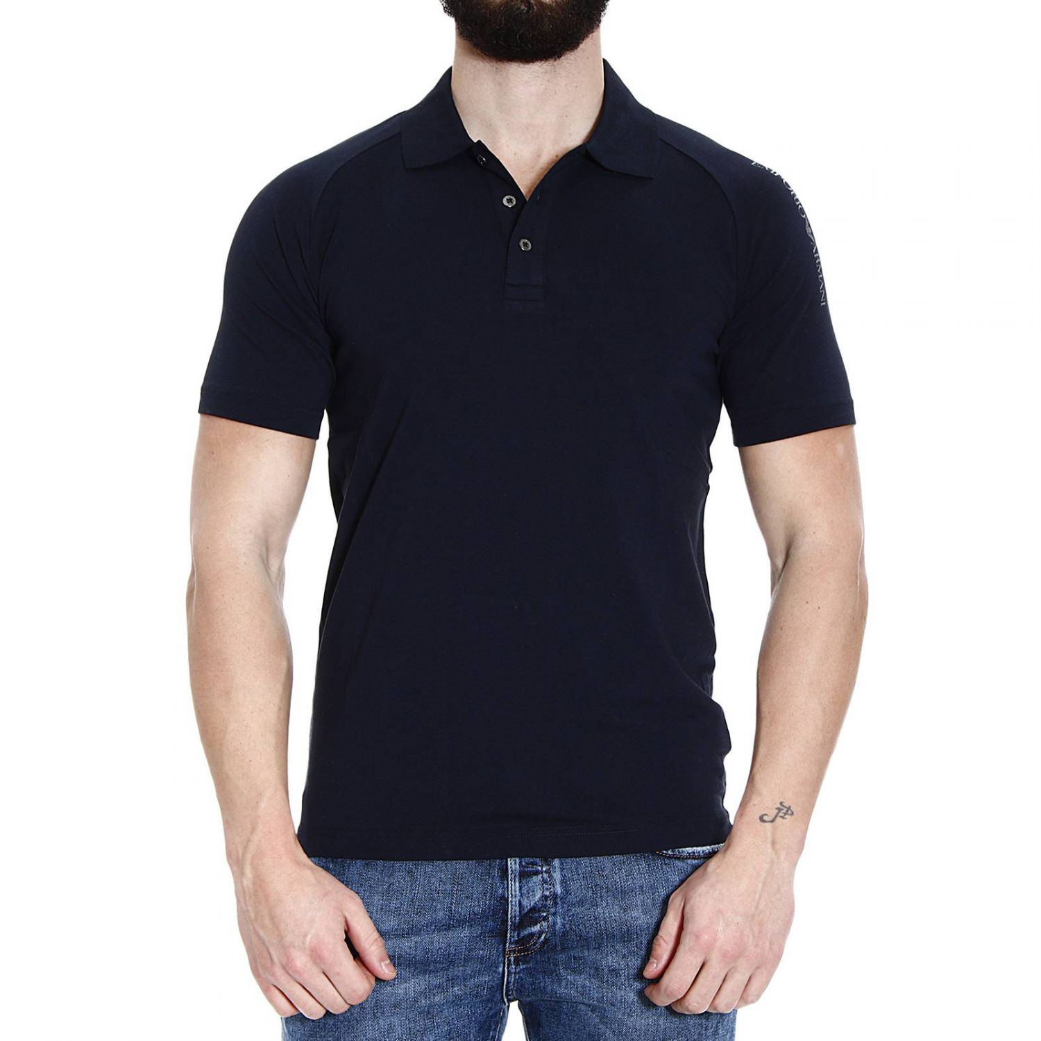 Lyst - Giorgio Armani T-Shirt Polo Jersey Half Sleeve Big Logo On The ...
