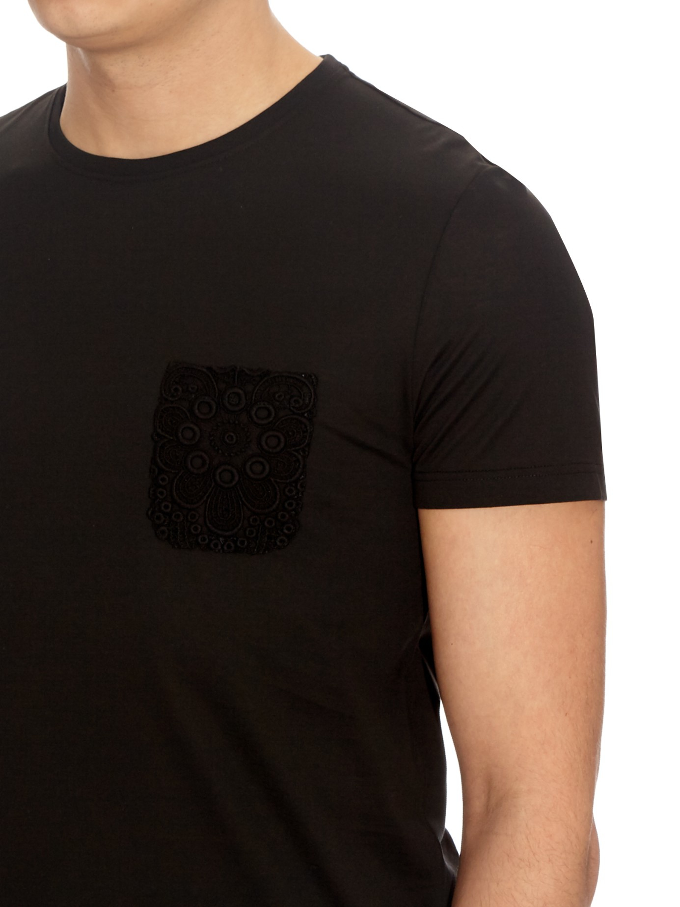 Burberry prorsum Macramélace Patch Pocket Tshirt in Black for Men Lyst