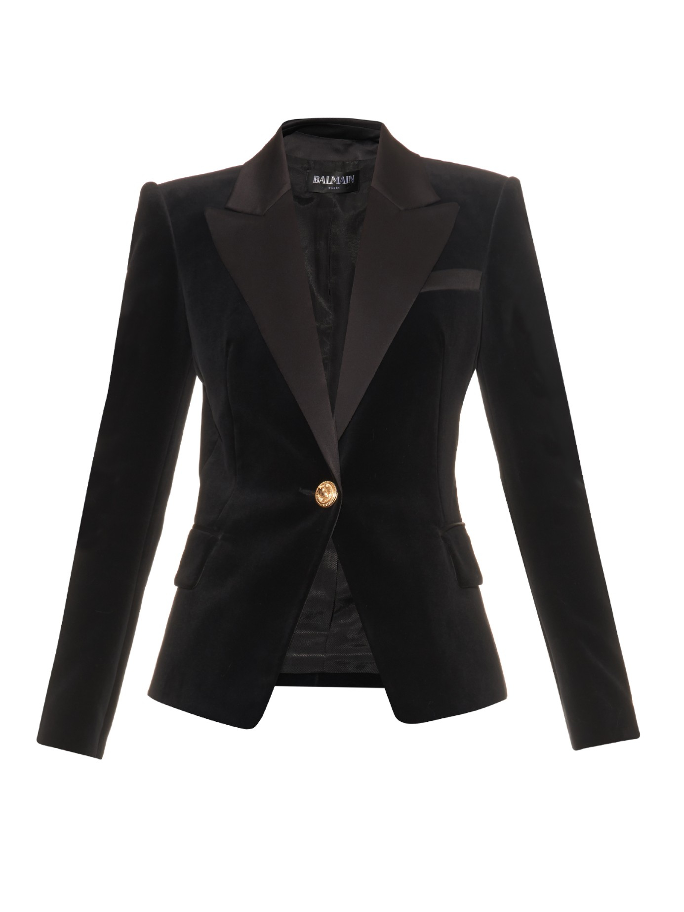 Lyst - Balmain Satin-lapel Velvet Jacket in Black