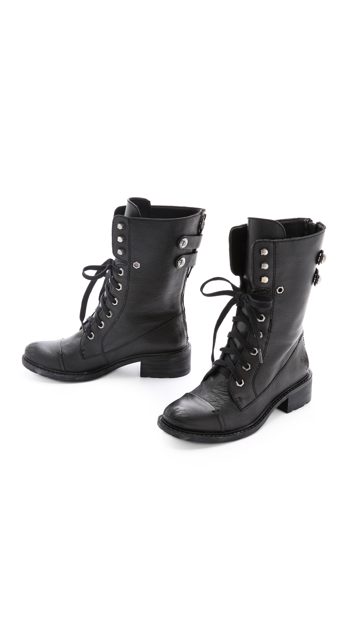 Lyst - Sam Edelman Darwin Combat Boots - Black in Black