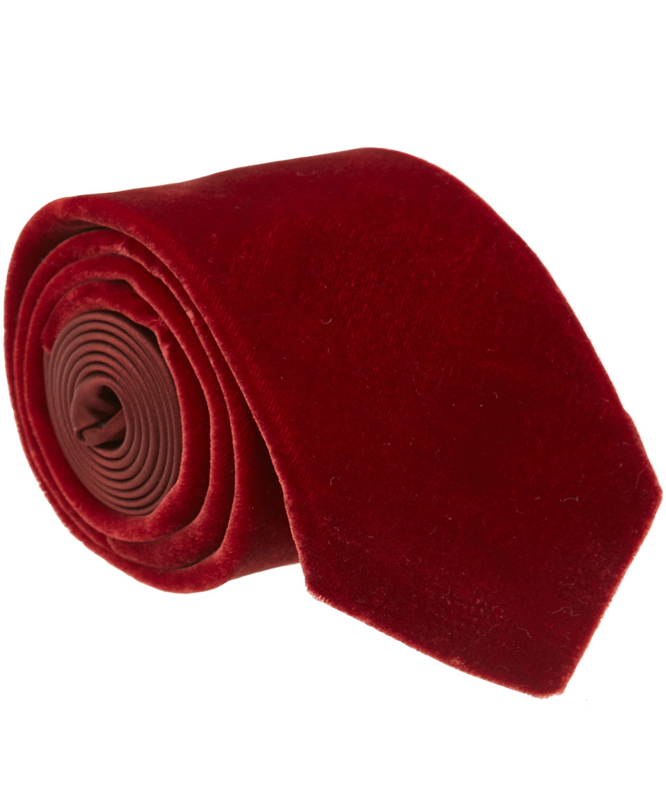burgundy velvet tie