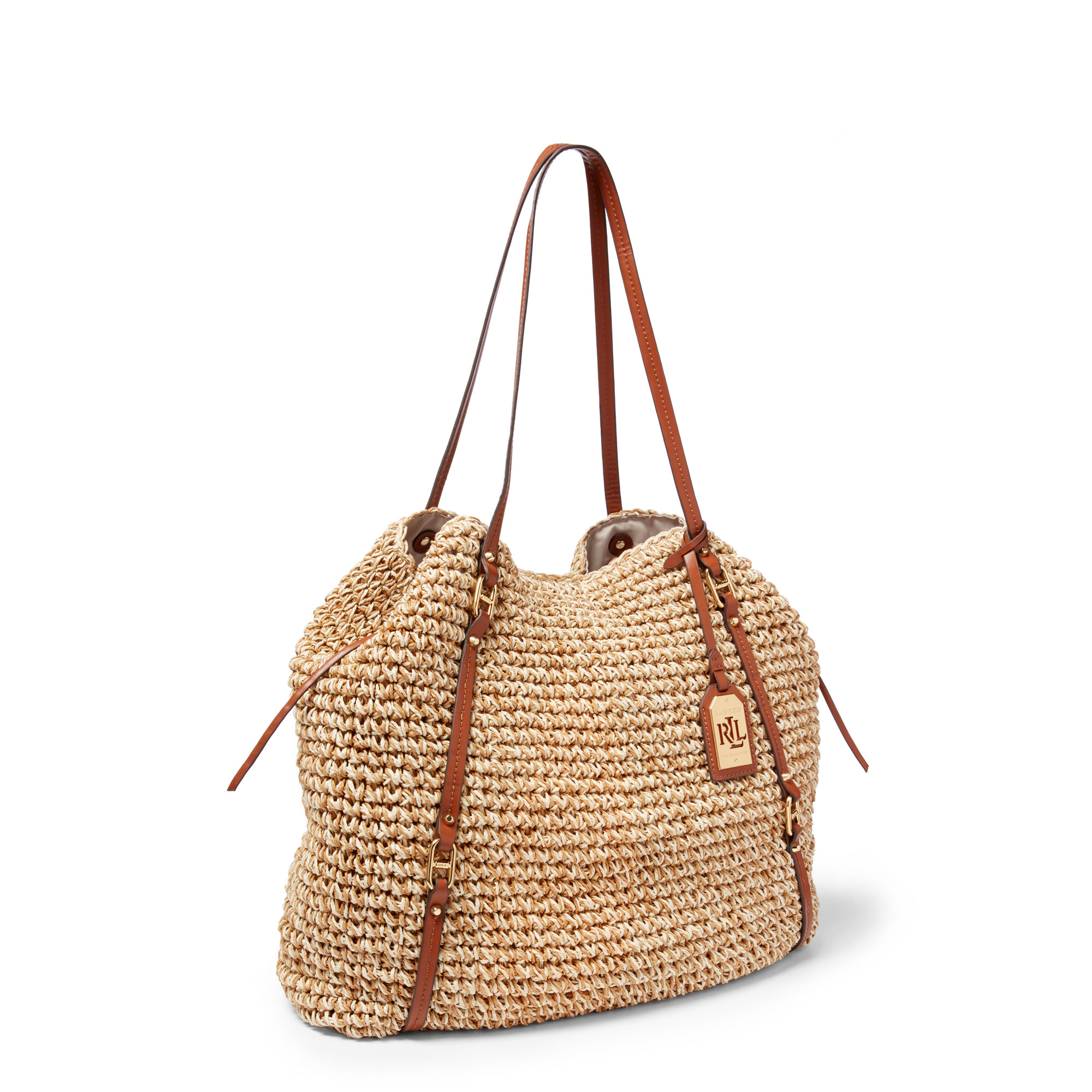 Lyst Ralph Lauren Goswell Straw Tote in Natural