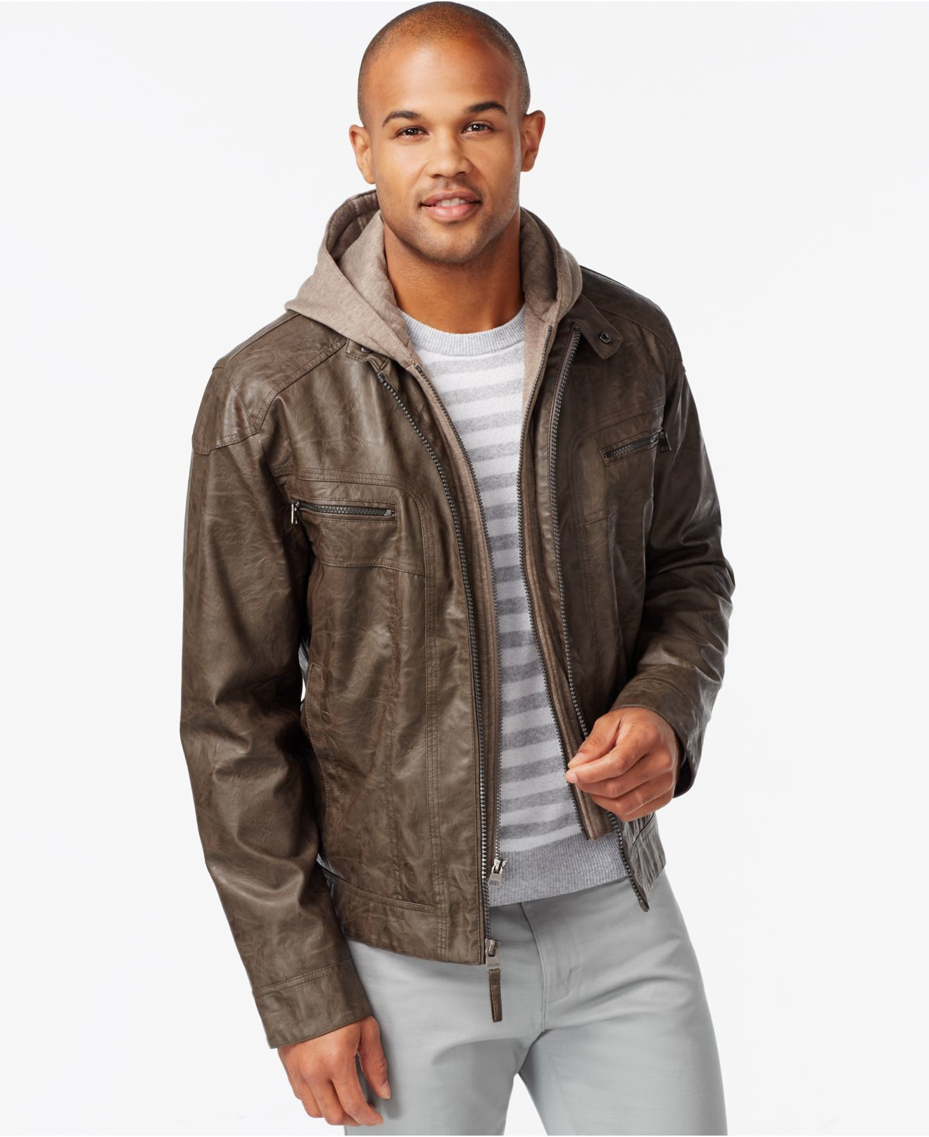 Lyst Calvin Klein Big Tall Faux Leather Jacket With Gallery