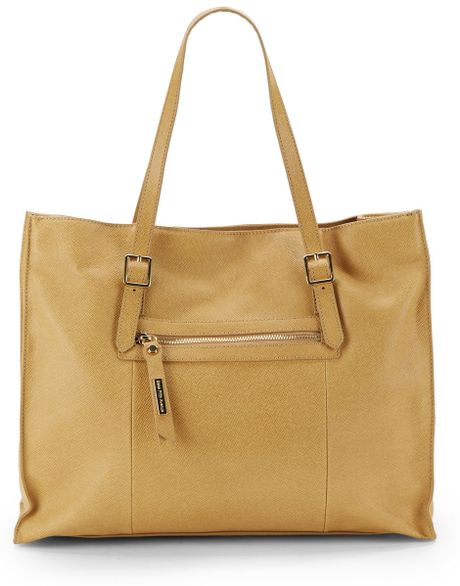 Saks Fifth Avenue Black Large Saffiano Leather Tote Bag in Brown (camel ...