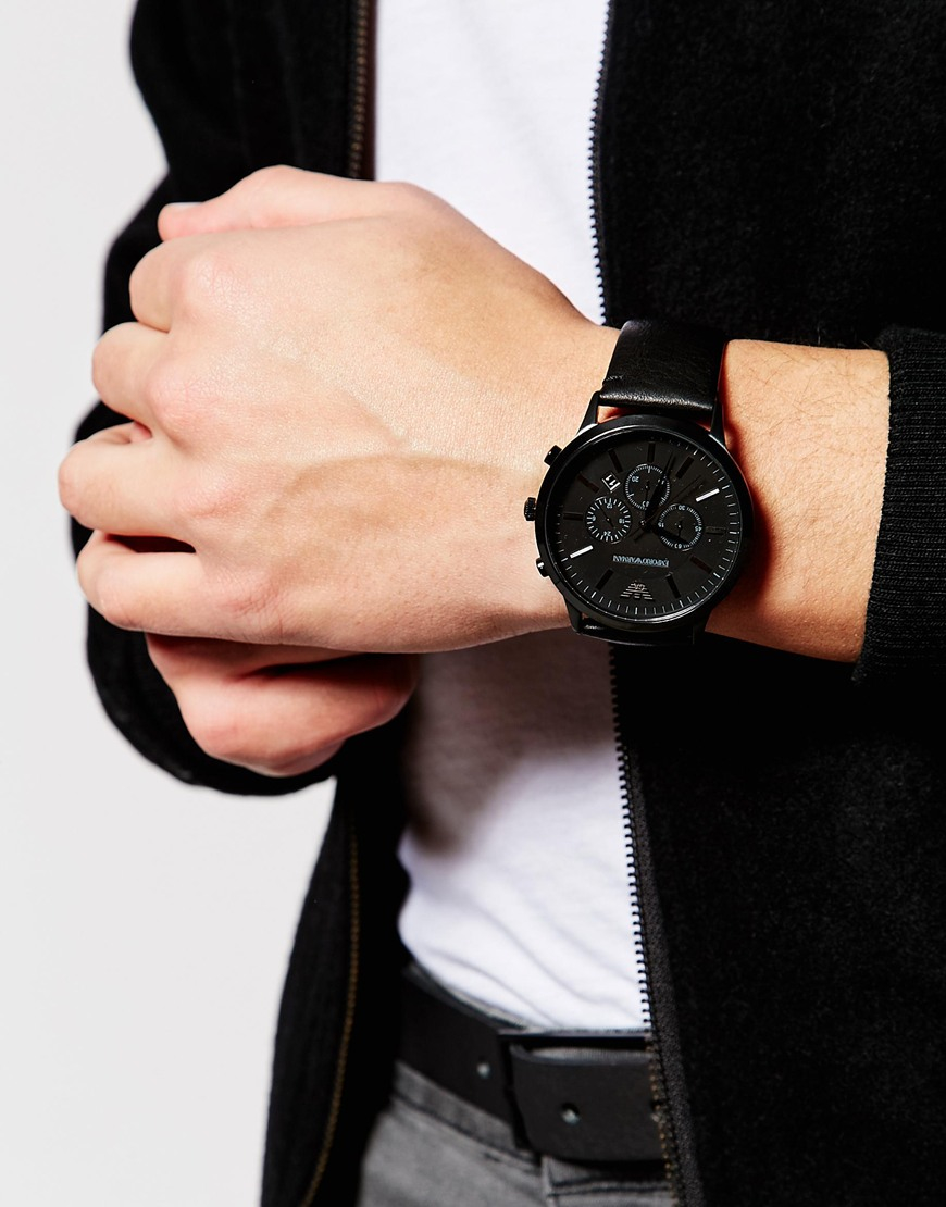 emporio armani black renato watch in black ar2461 product 0 595930031 normal