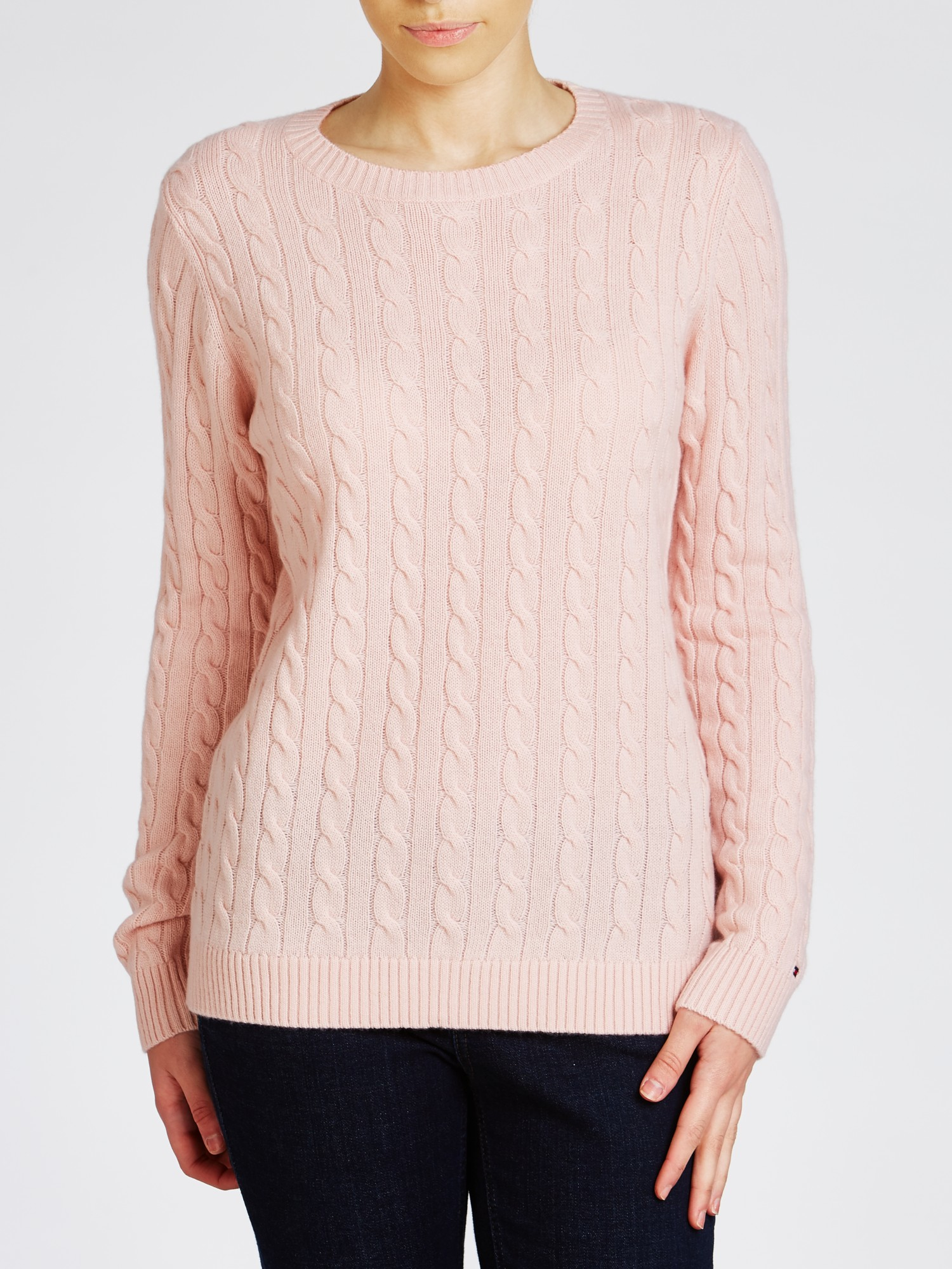 Tommy Hilfiger Ivina Cable Knit Jumper in Pink - Lyst