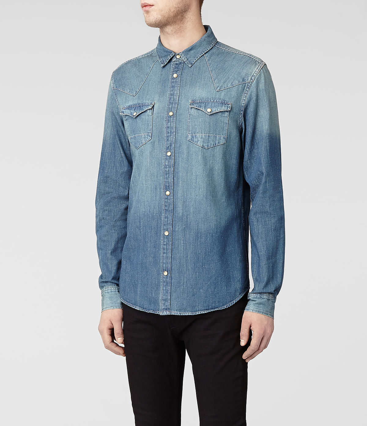 allsaints blue shirt