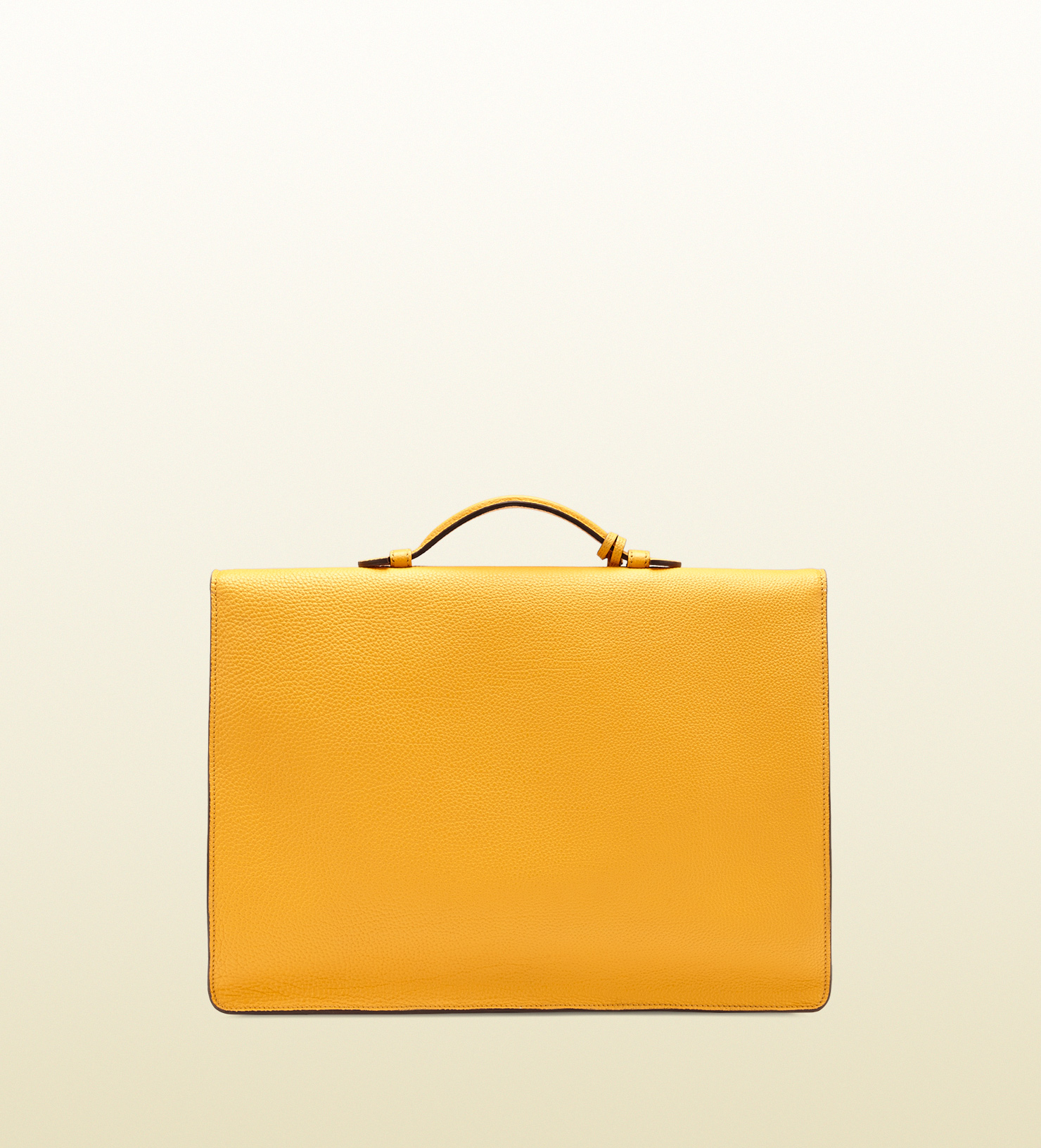 yellow leather briefcase