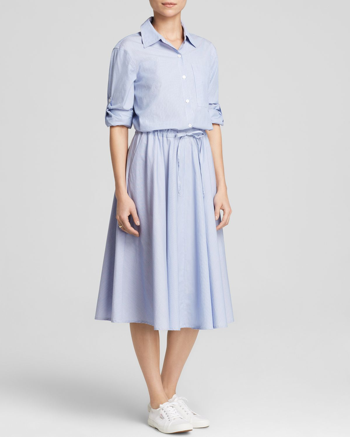 Lyst Dkny Stripe Midi  Shirt  Dress  Bloomingale S 