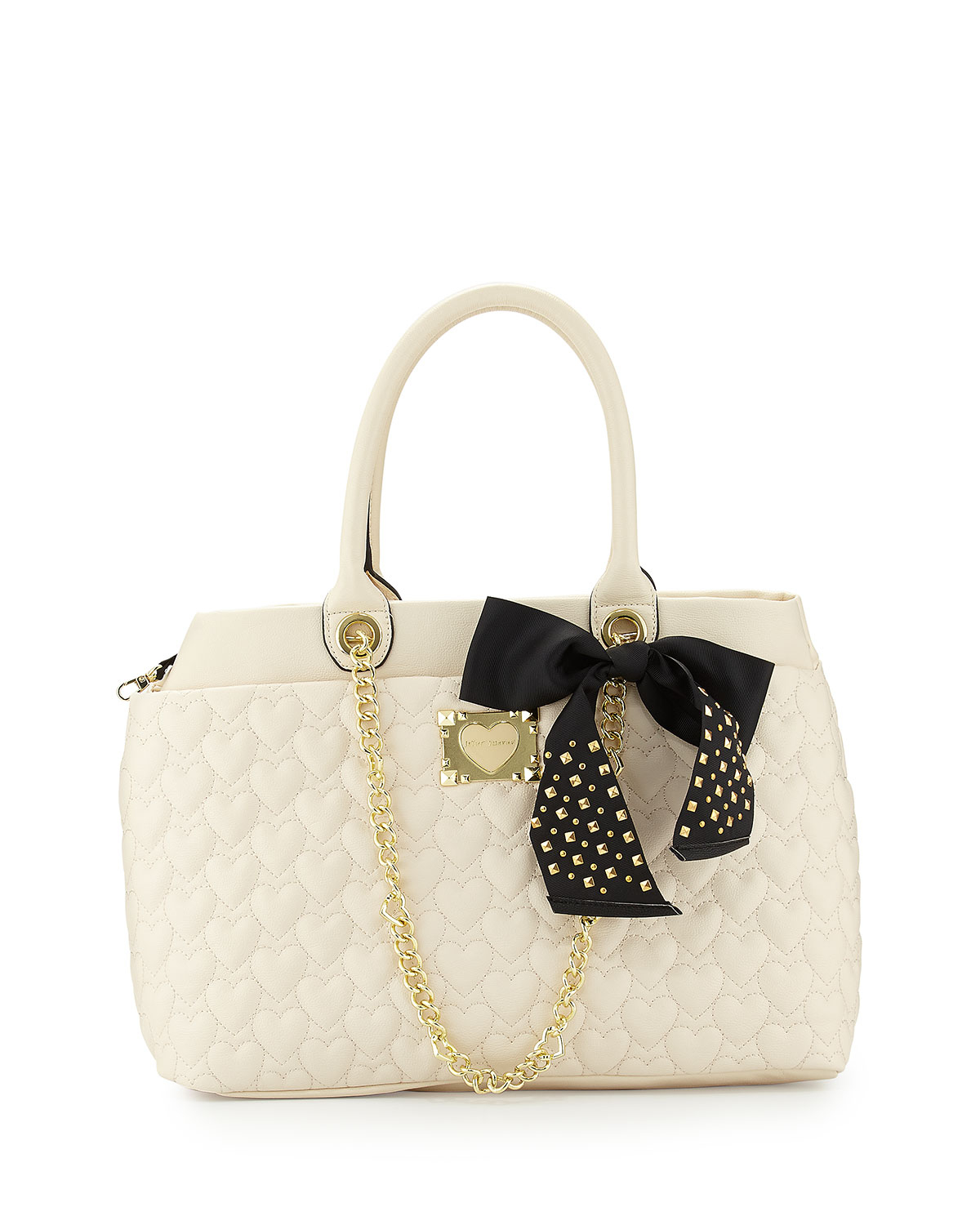 Lyst Betsey Johnson Heart Quilted Tote Bag In Natural Gallery