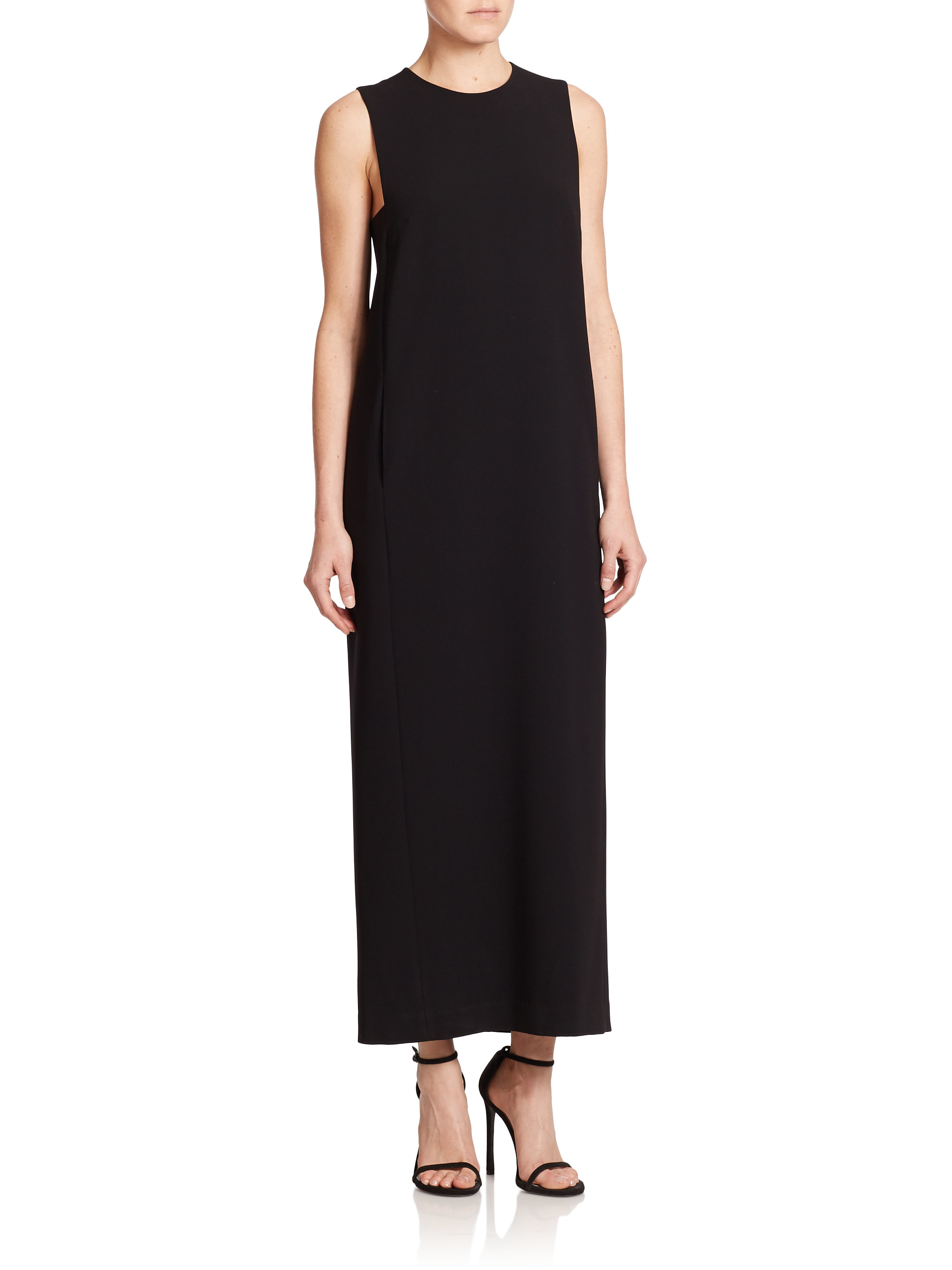 Lyst - Theory Frashil Column Dress in Black