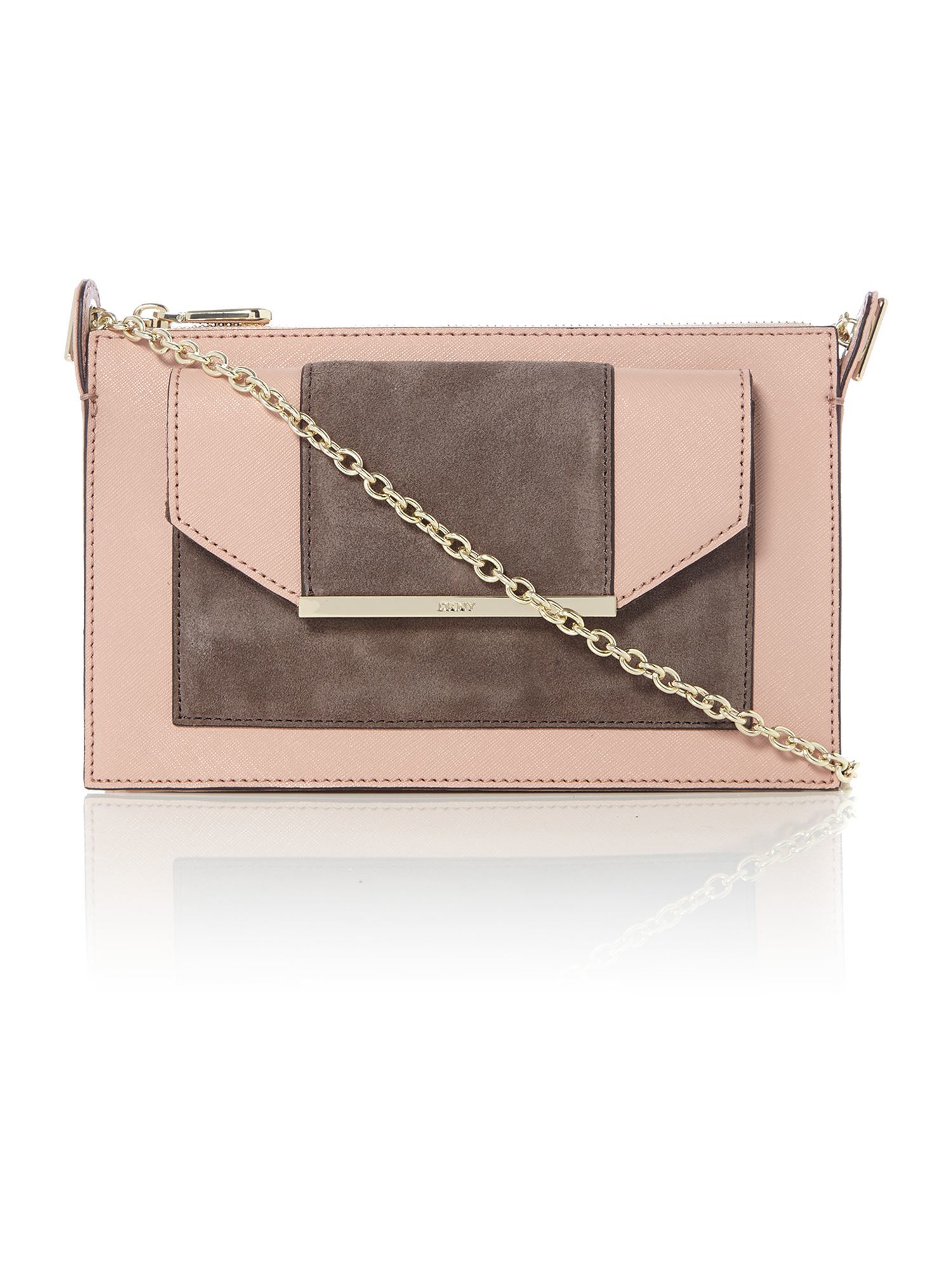 Dkny Saffiano Suede Light Pink Small Cross Body Bag in Beige (Light%20Pink) | Lyst