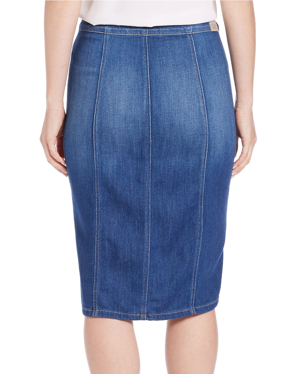 Lyst - Guess Button-front Denim Skirt in Blue