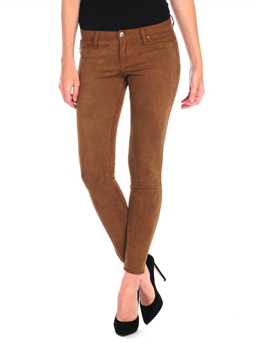 Tractr Faux Suede Knit Pants in Brown | Lyst