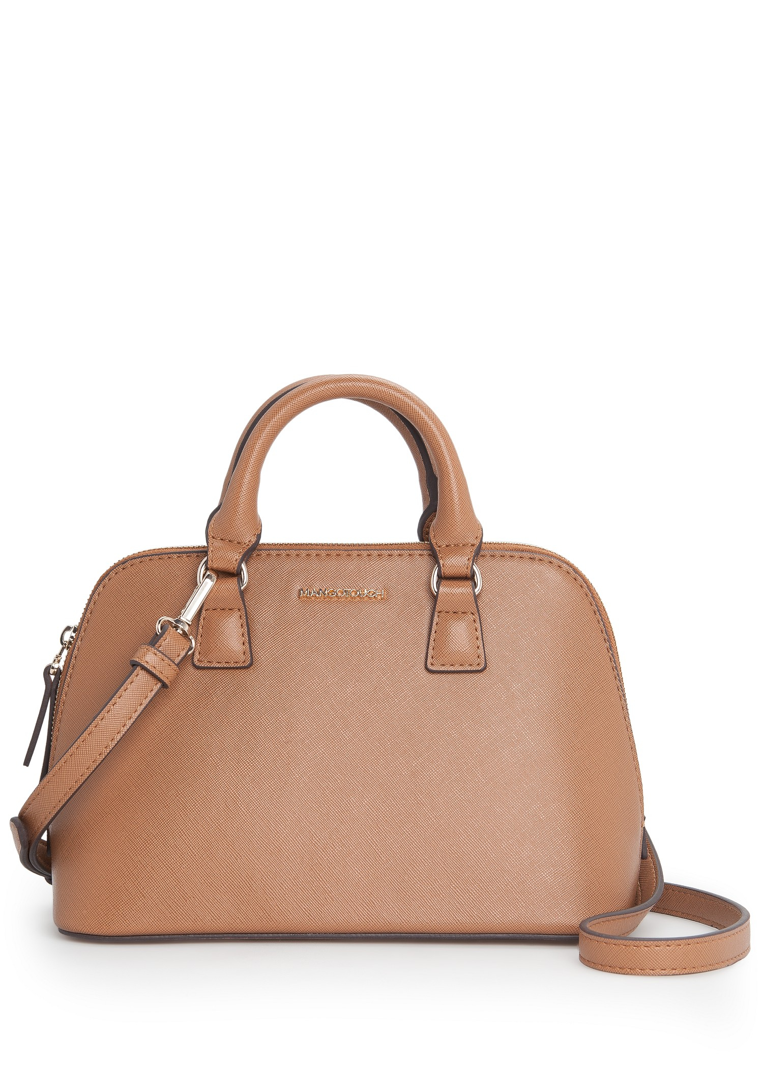 Lyst - Mango Saffianoeffect Tote Bag in Natural