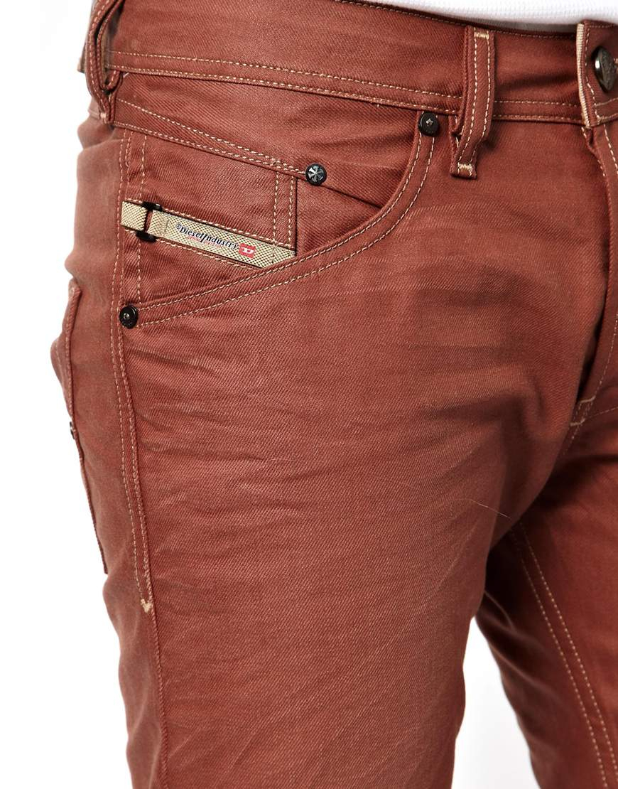 Lyst - Diesel Jeans Belther Slim Fit Colour Mutation in Red for Men