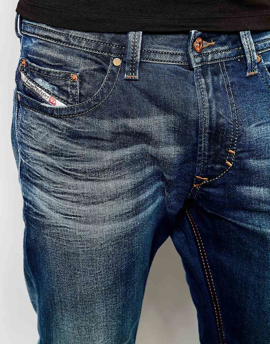 Lyst - DIESEL Jeans Thavar 848z Slim Fit Stretch Dark Vintage Wash - Dark Vintage in Blue for Men