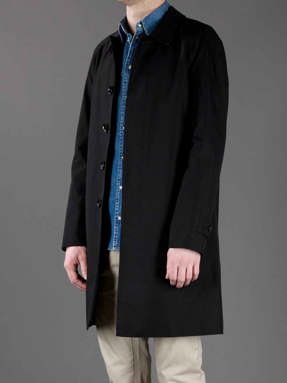 Burberry Single Breasted Trench Coat in Black for Men | Lyst