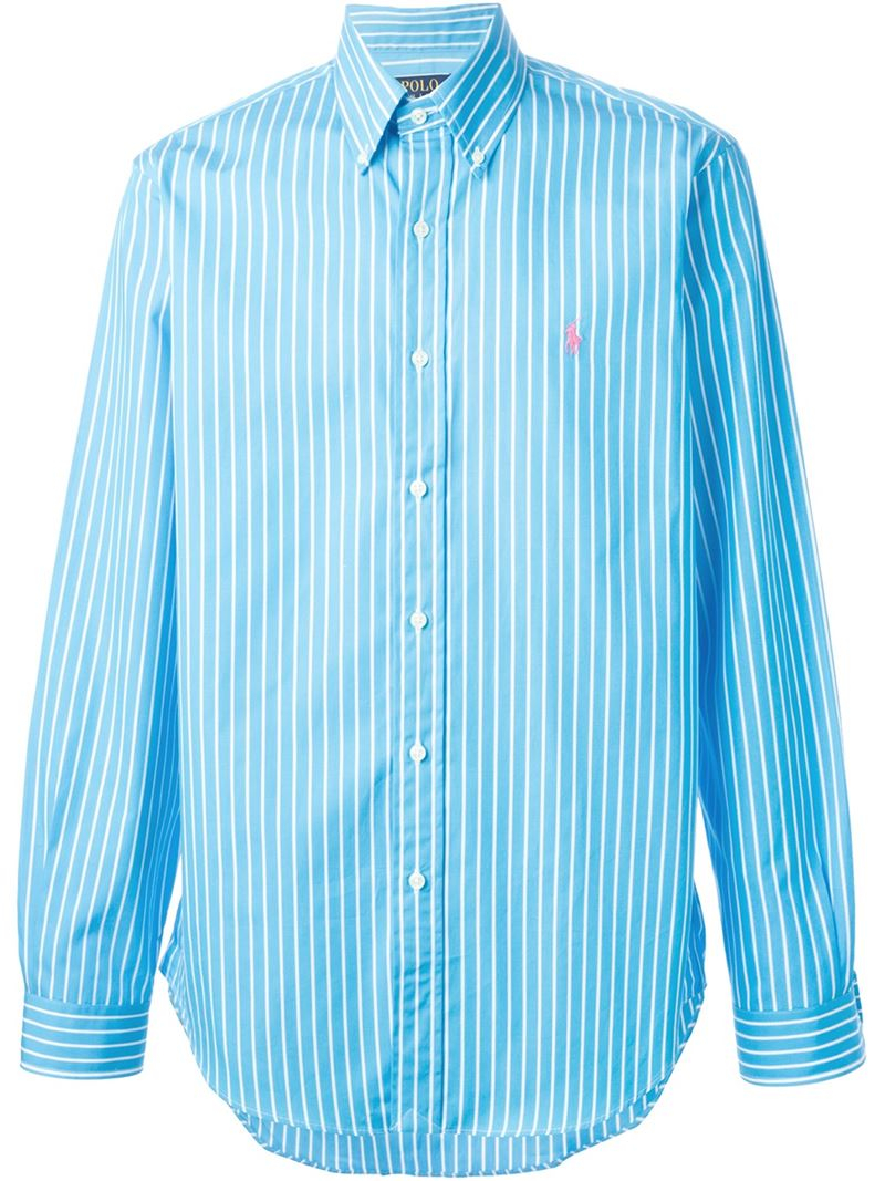 Lyst Polo Ralph Lauren Striped Button Down Shirt In Blue For Men