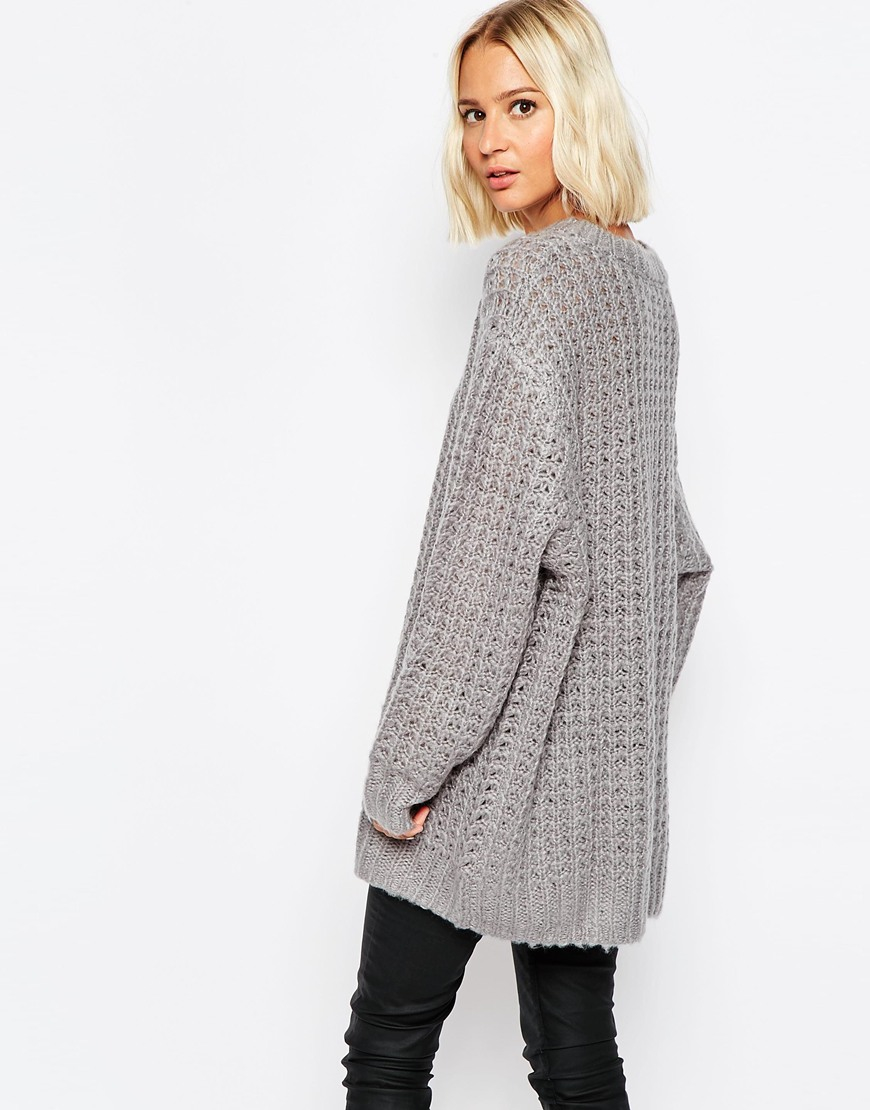 Lyst - Cheap Monday Chunky Oversize Knit Jumper in Gray