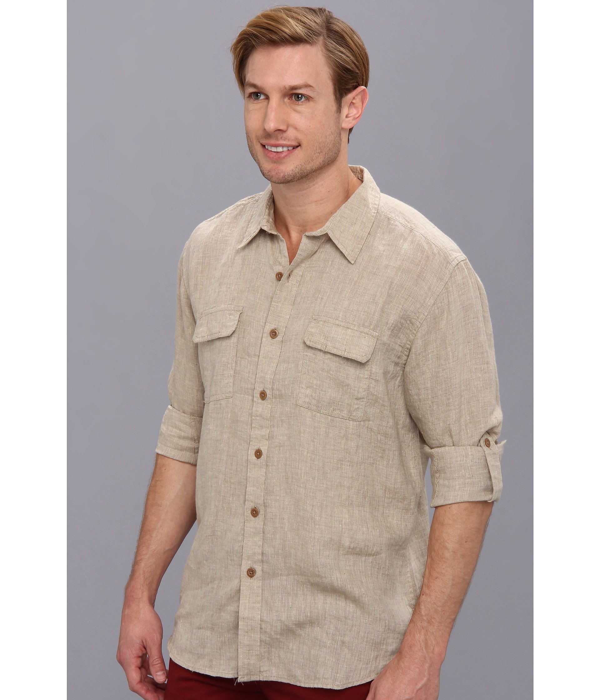 Lyst - Lucky Brand Grant Linen Safari Shirt in Natural for Men