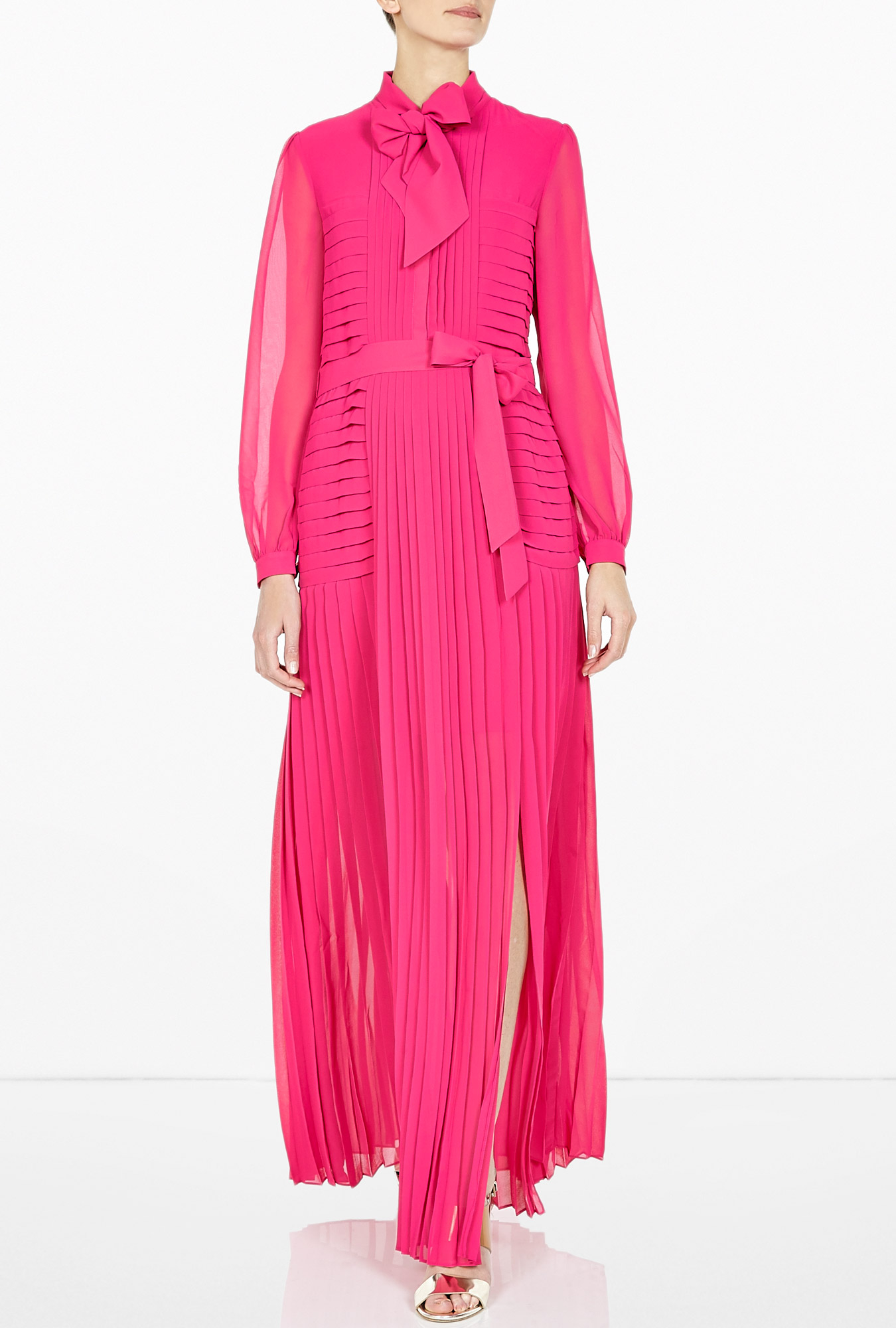 Alice By Temperley Long Rose Pleated Dress in Pink (fuchsia) | Lyst