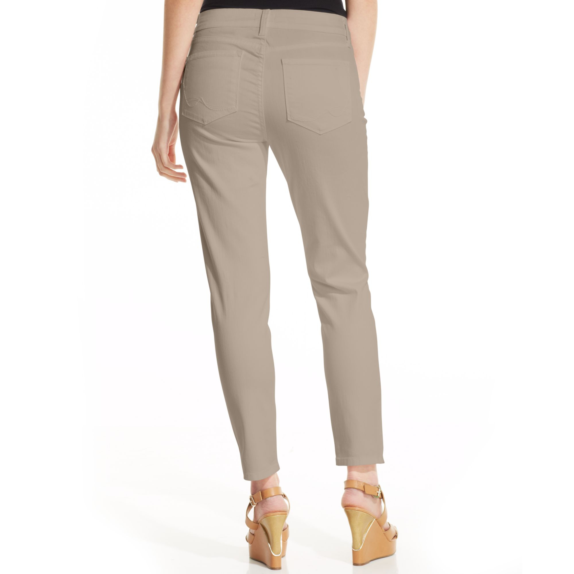 Nydj Petite Clarissa Skinny Colored Jeans in Natural | Lyst