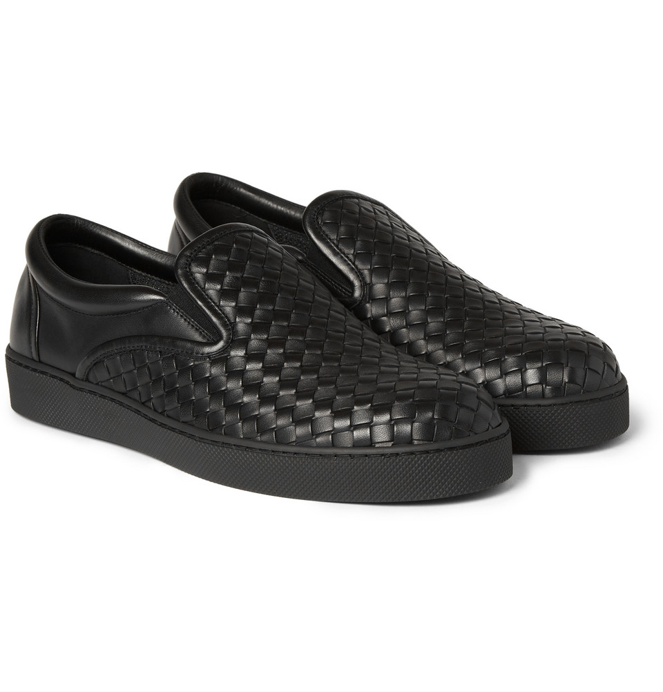 Bottega veneta Dodger Intrecciato Leather Slip-on Sneakers in Black for ...