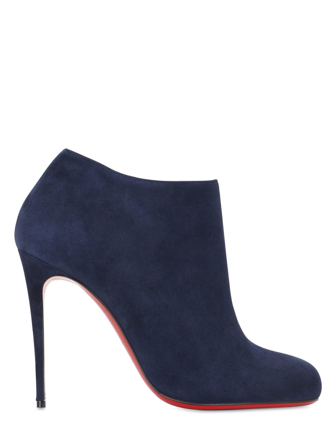 Christian louboutin 100mm Bellissima Suede Ankle Boots in Blue ...  