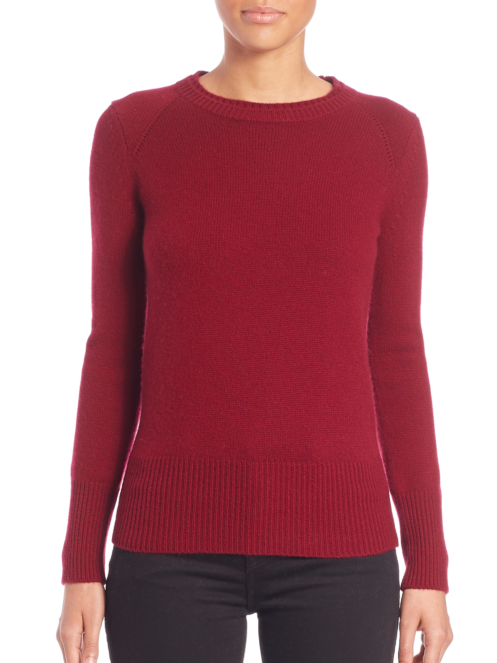 Burberry Cherry Pink Cashmere Knit Sweater in Red | Lyst