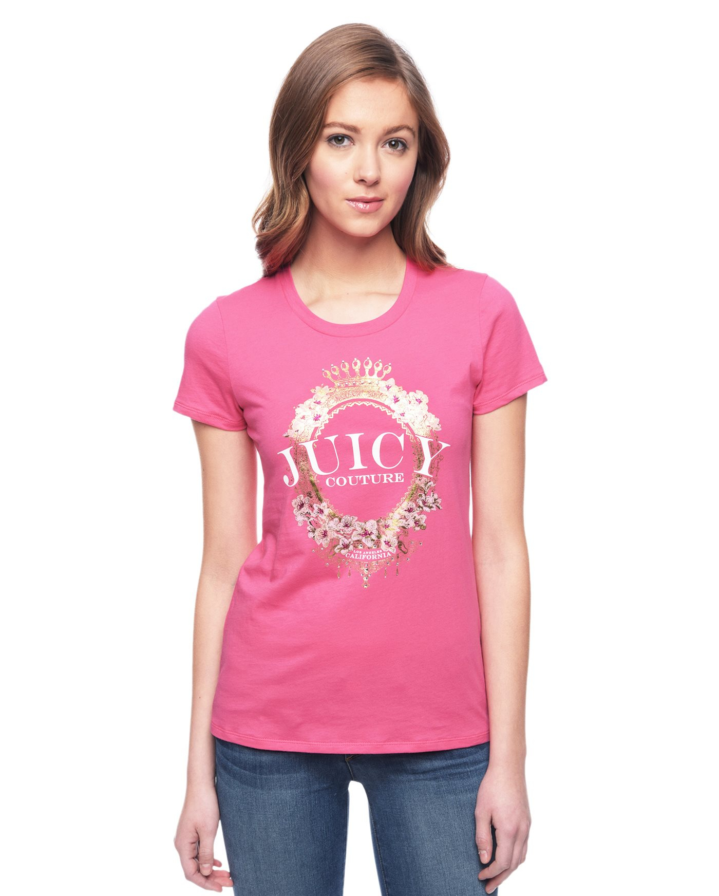 Juicy couture Logo Jc Cameo Tee in Pink (AZALEA) | Lyst