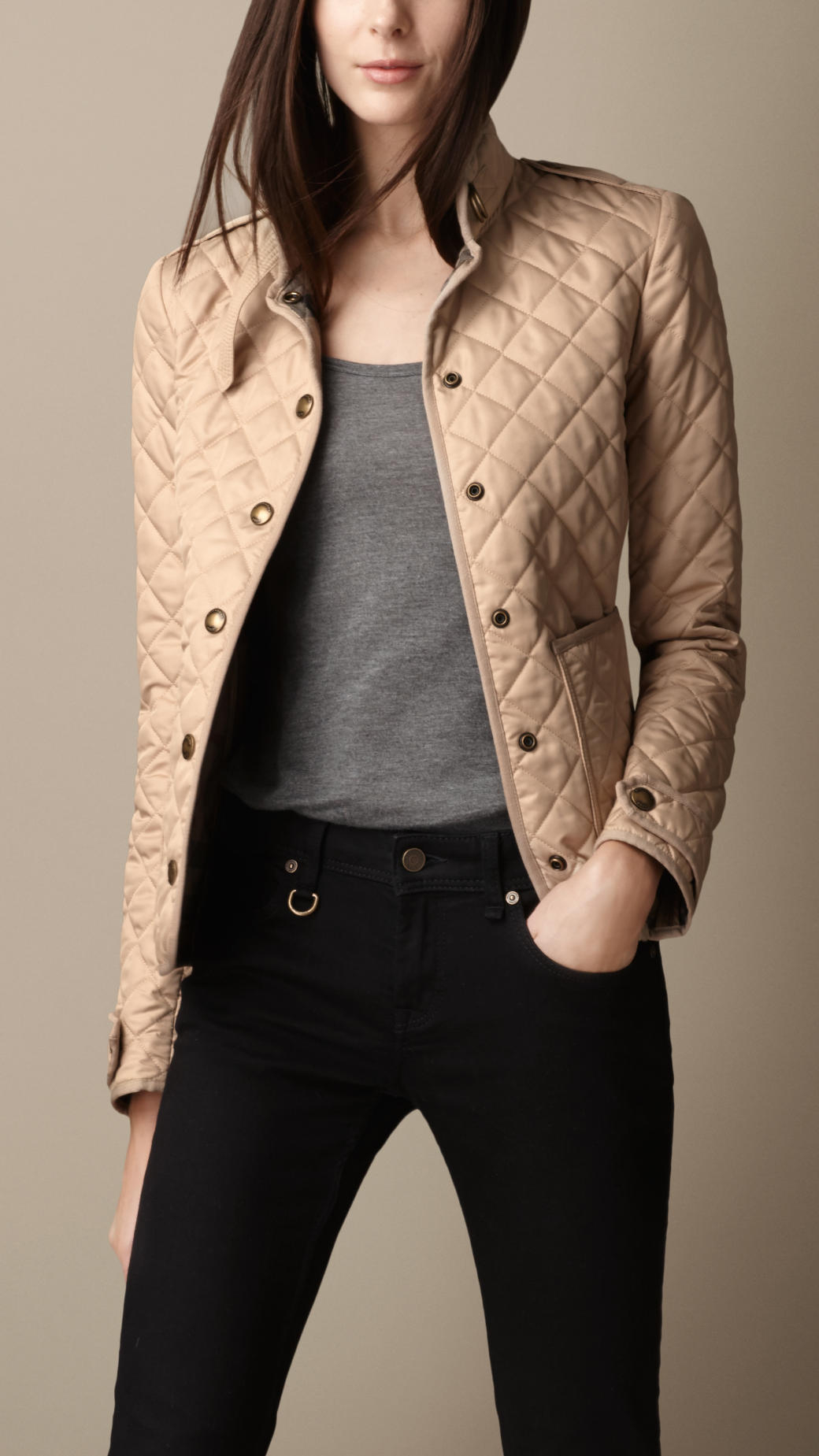 Lyst - Burberry Heritage Quilted Jacket in Natural
